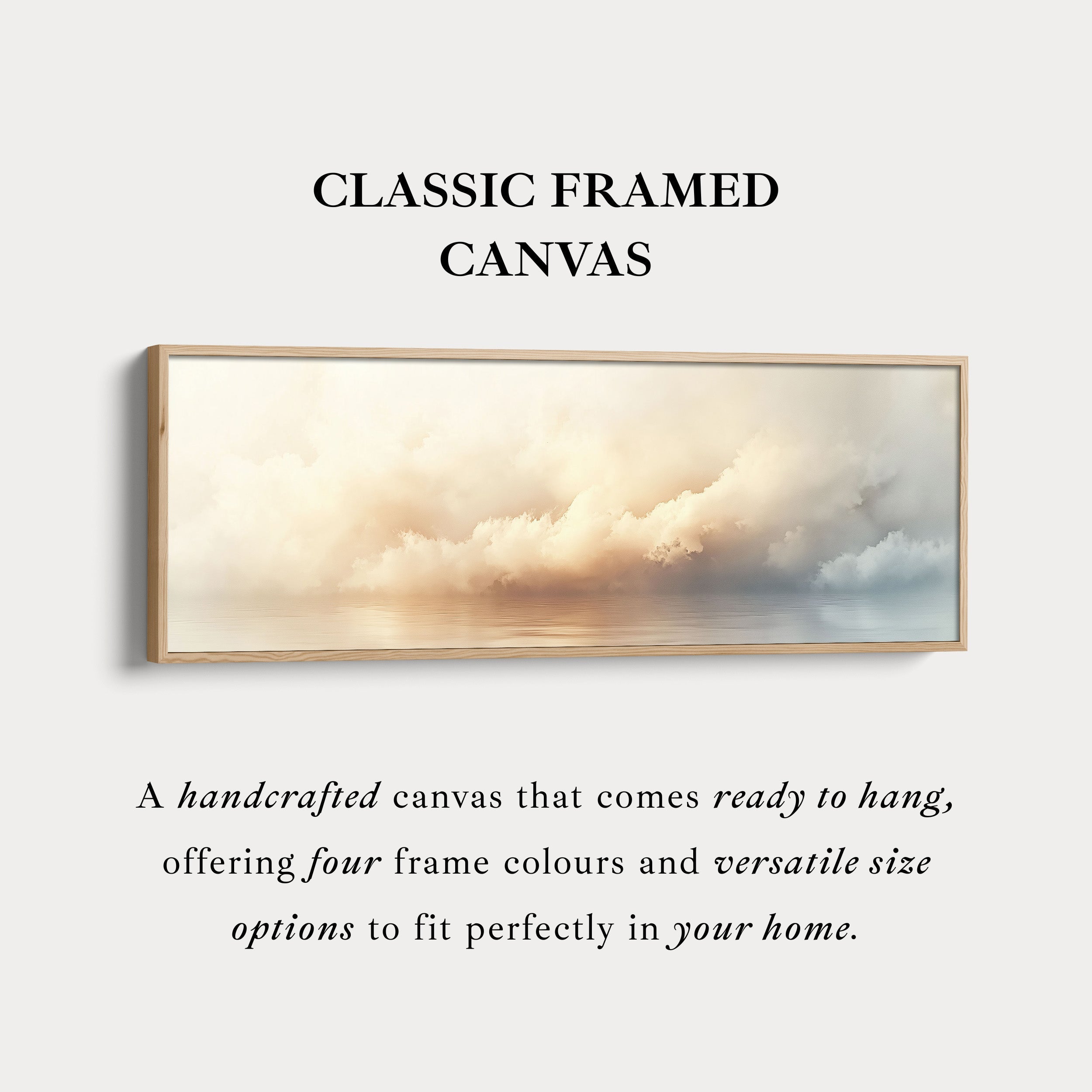 Panoramic Long Narrow Cloud Wall Art Large Framed Canvas