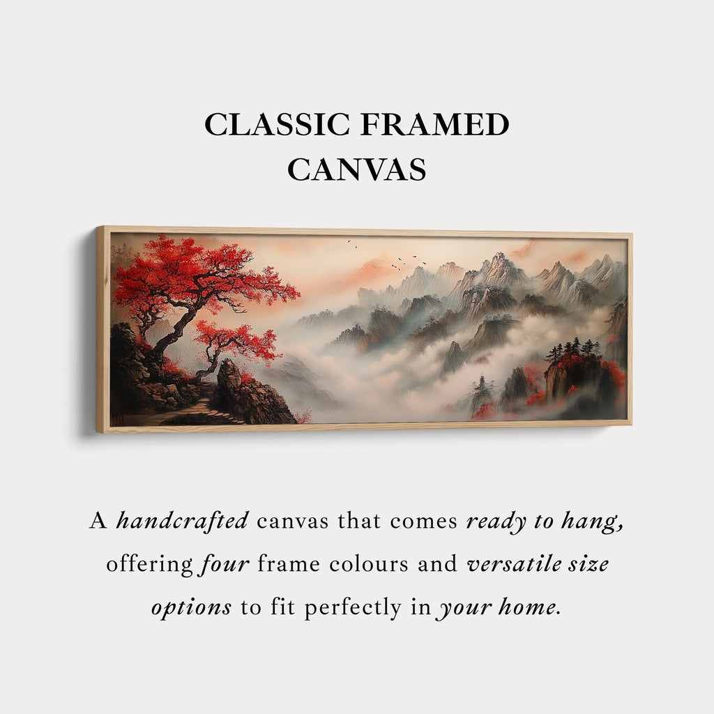 Chinese Landscape Panoramic Wall Art Large Framed Canvas