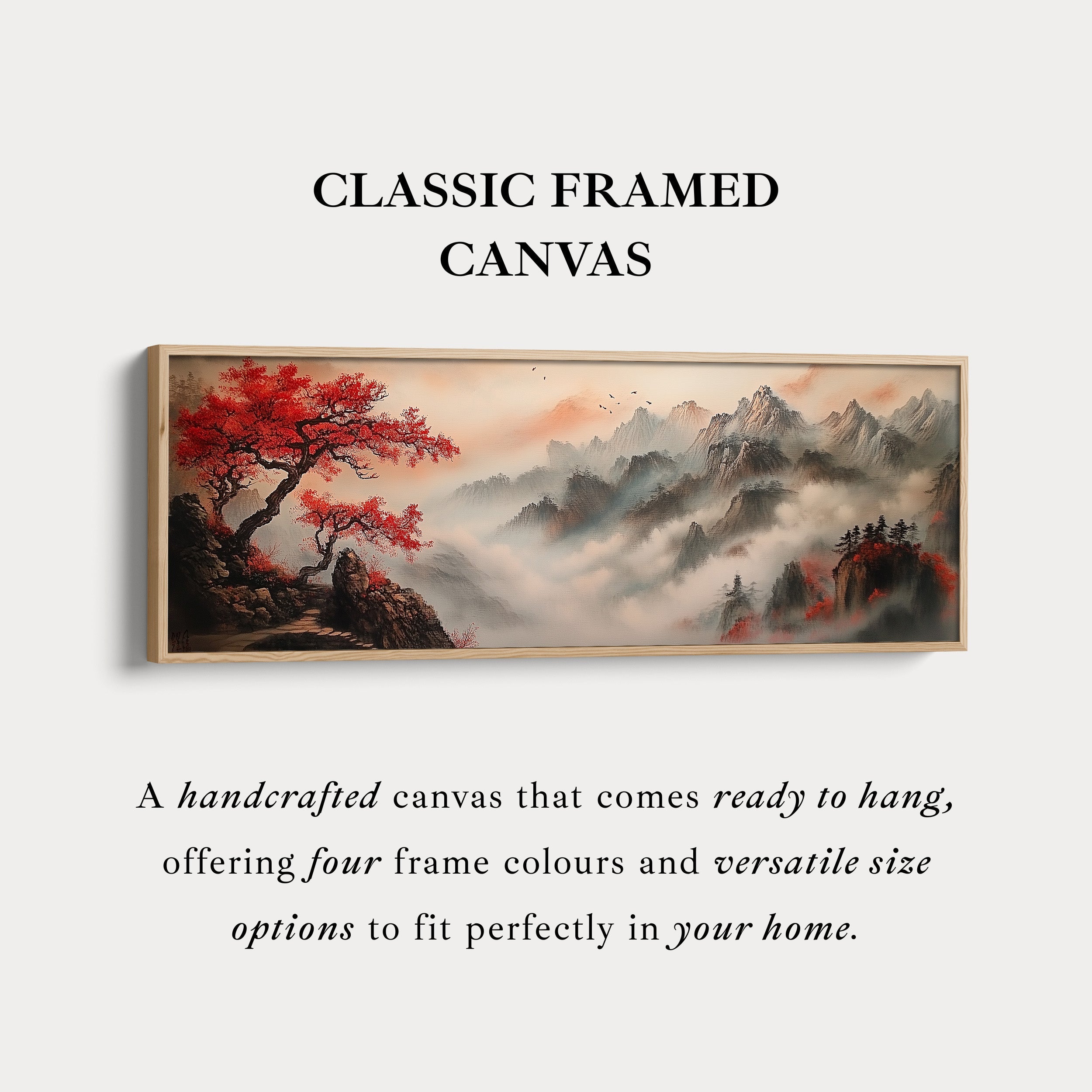 Chinese Landscape Panoramic Wall Art Large Framed Canvas