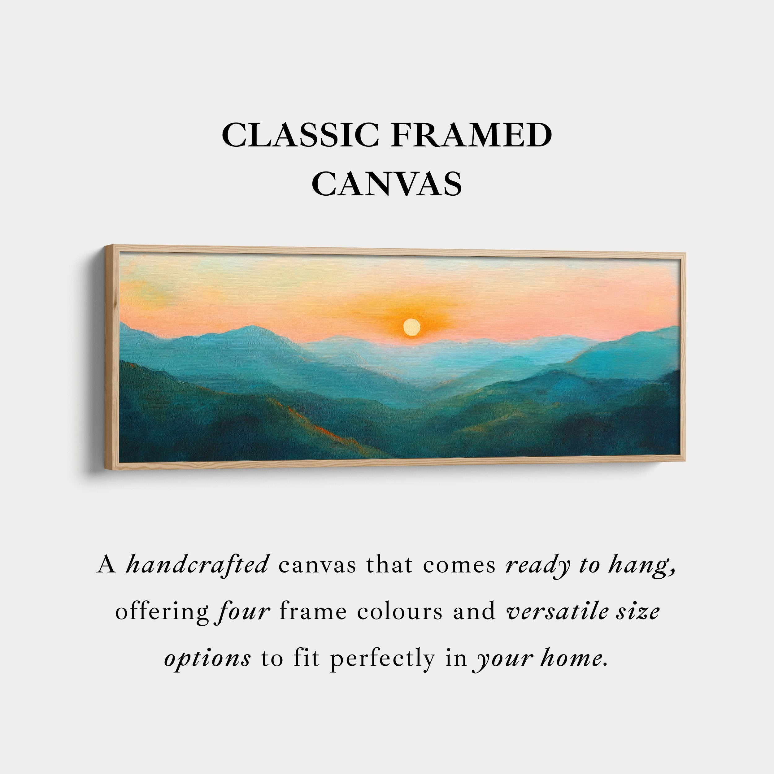 Abstract Sunrise Panoramic Above Bed Wall Decor Large Framed Pictures
