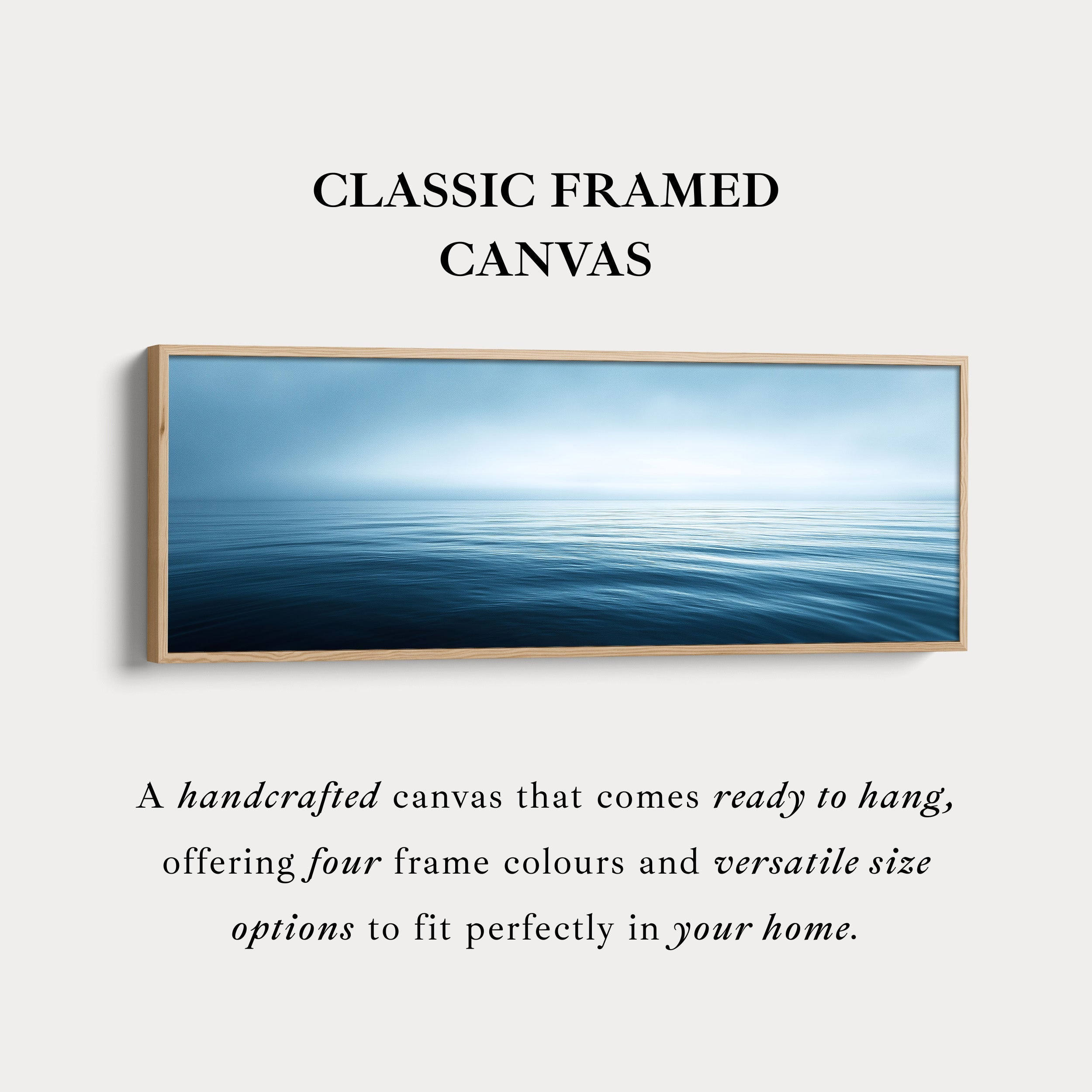 Long Horizontal Wall Art Above Bed Decor Tranquil Ocean