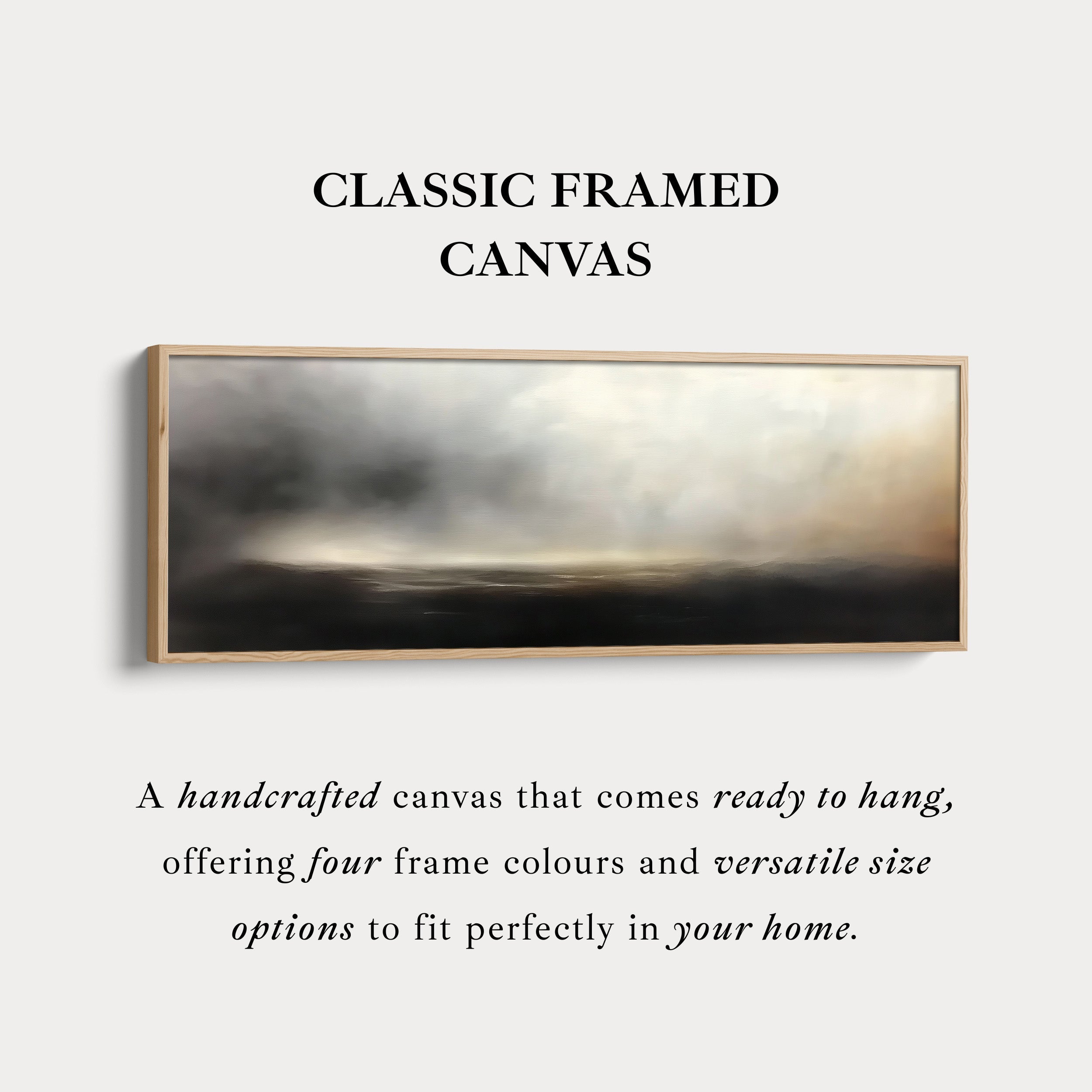 Large Horizontal Framed Canvas Wall Art Abstract Cloud