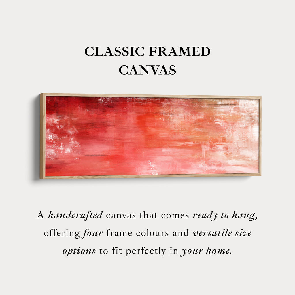 Abstract Red Long Horizontal Wall Art, Panoramic Wall Art Wide Wall Art