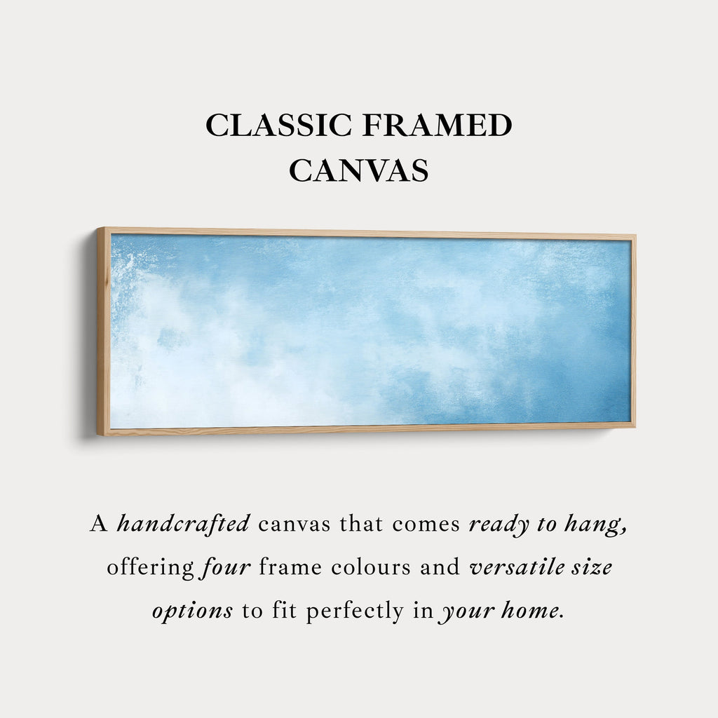 Minimalist Light Blue Long Horizontal Wall Art Panoramic Wall Decor