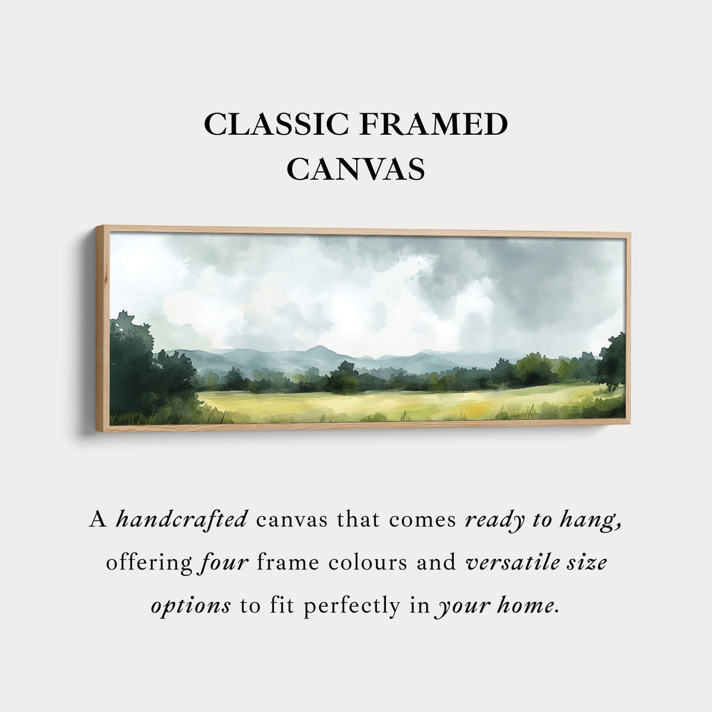 Long Landscape Narrow Framed Canvas Wall Decor