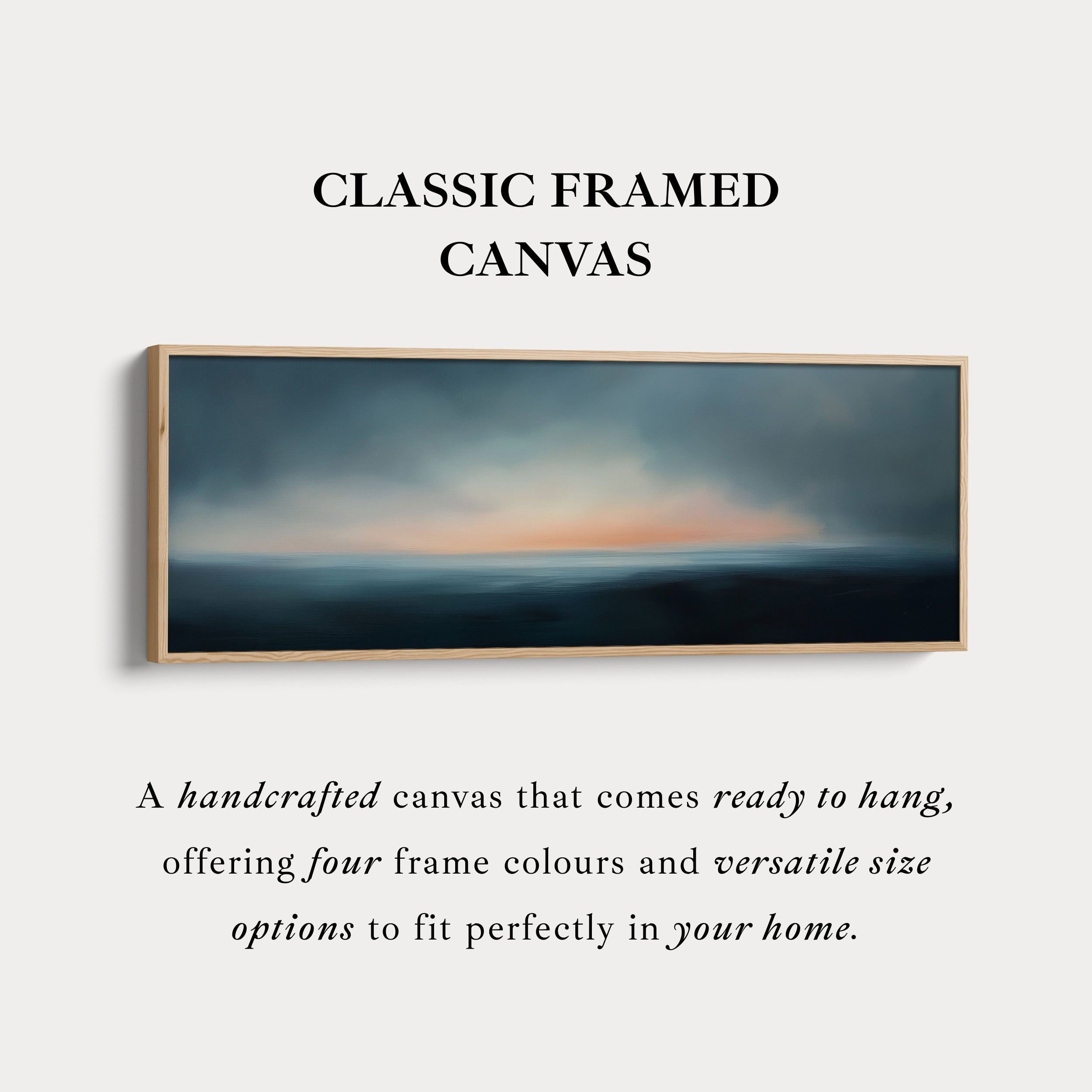 Above Bed Abstract Sunset Long Narrow Panoramic Canvas Wall Decor