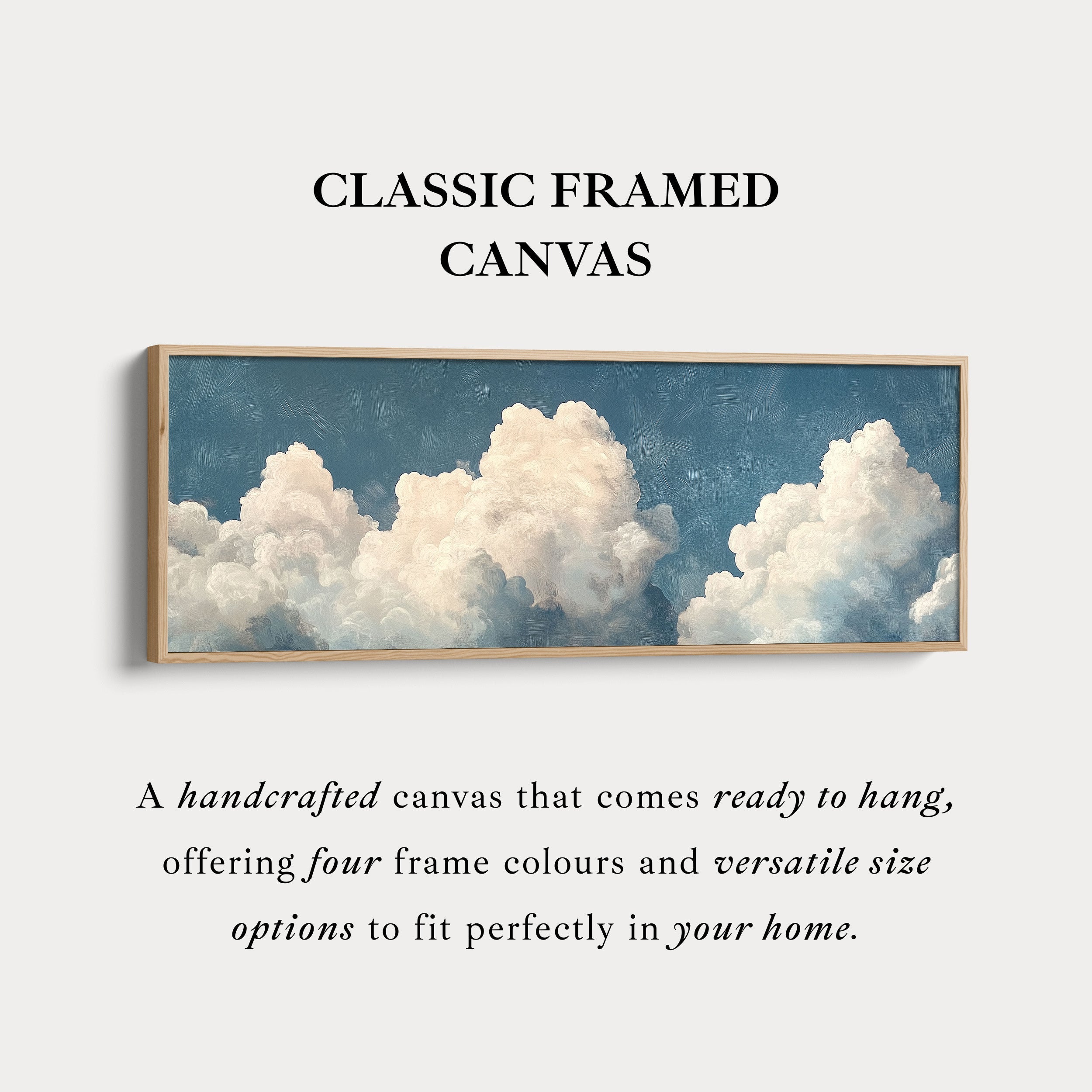 Above Bed Cloud Wall Decor Long Panoramic Wall Art