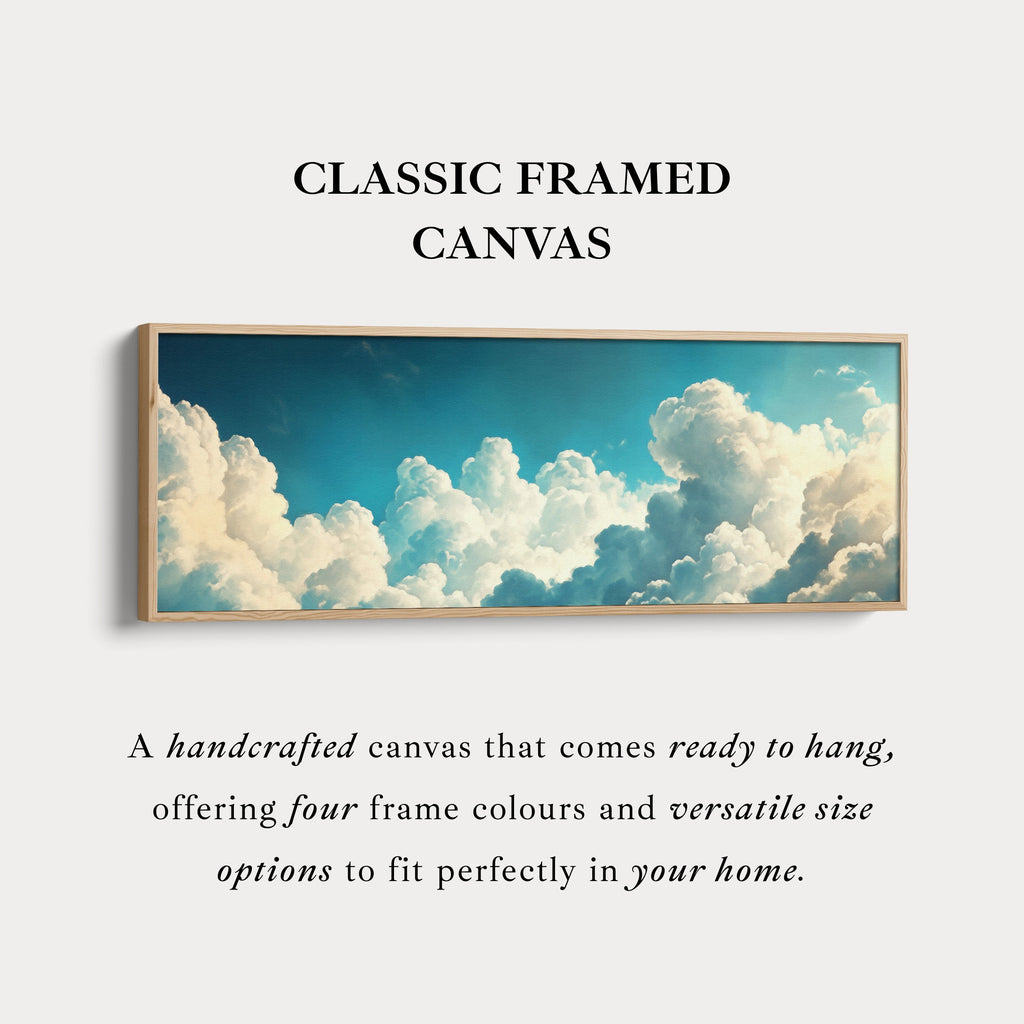 Above Bed Cloud Wall Decor Panoramic Narrow Canvas