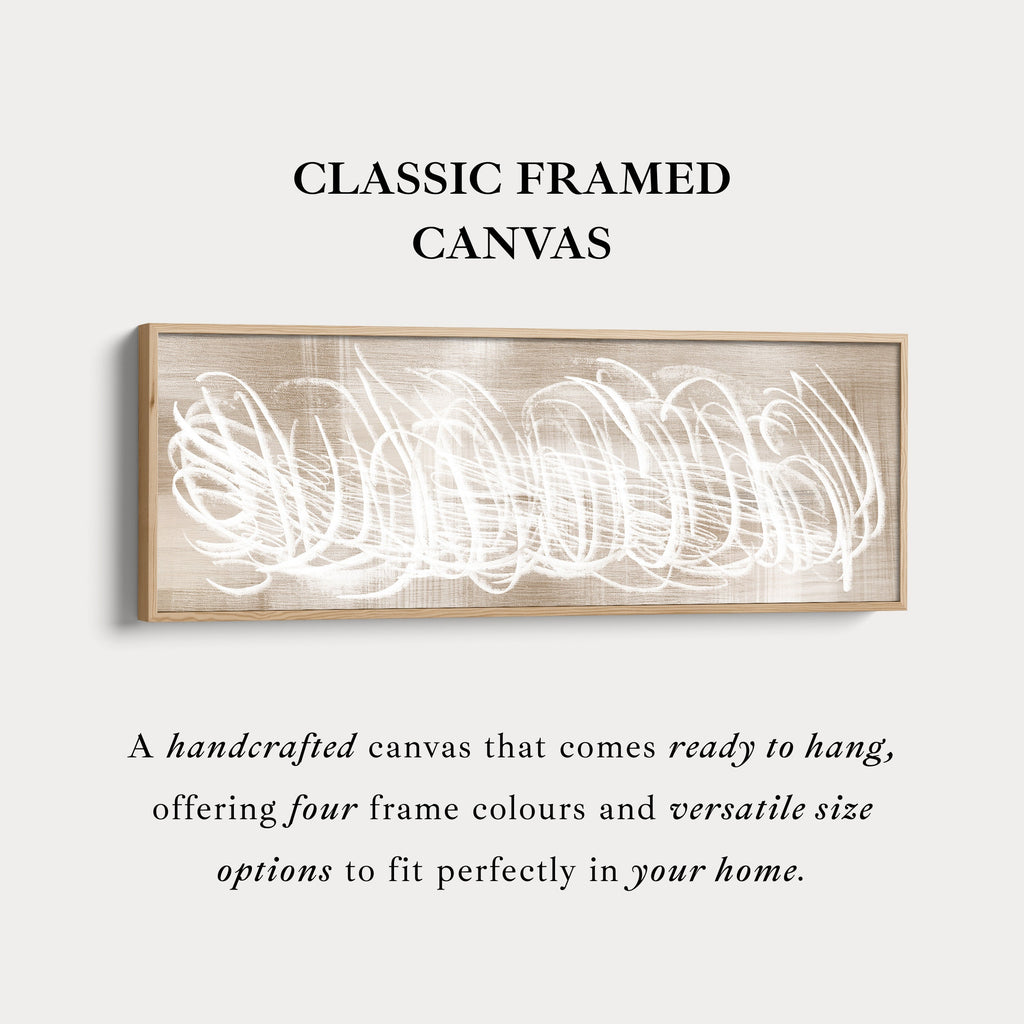 Abstract White Panoramic Large Framed Wall Decor