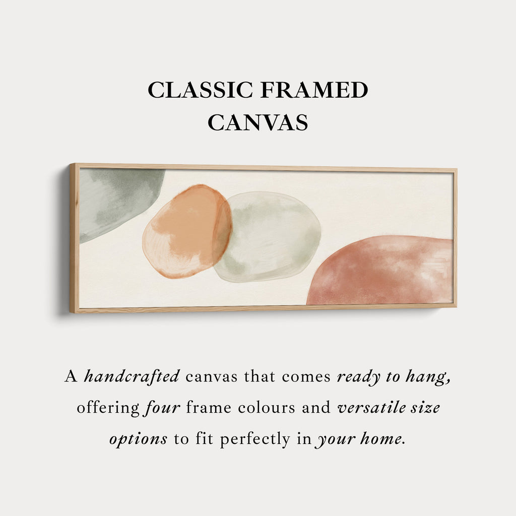 Beige & Green Abstract Panoramic Large Framed Wall Decor
