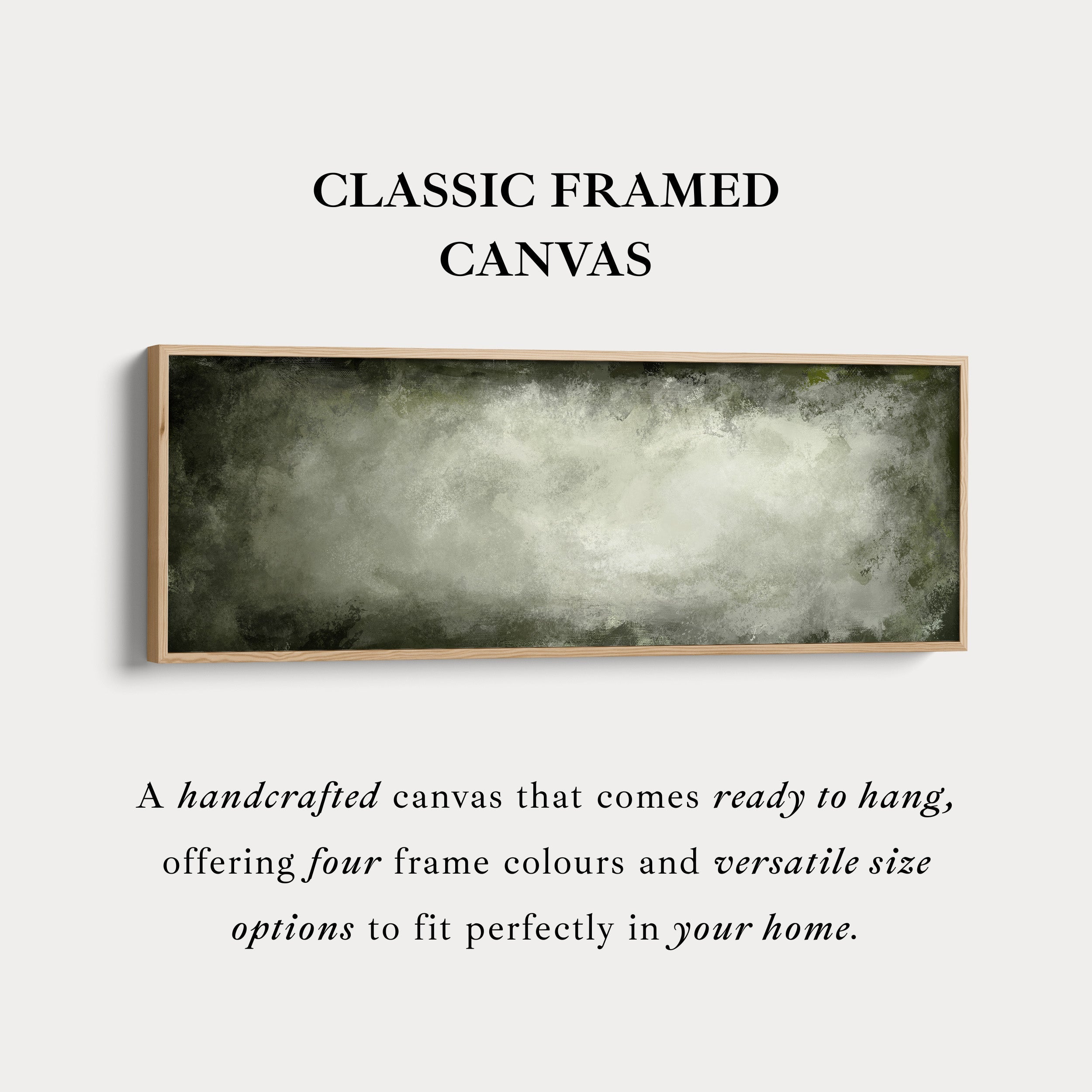 Olive Mist Abstract Long Horizontal Wall Art