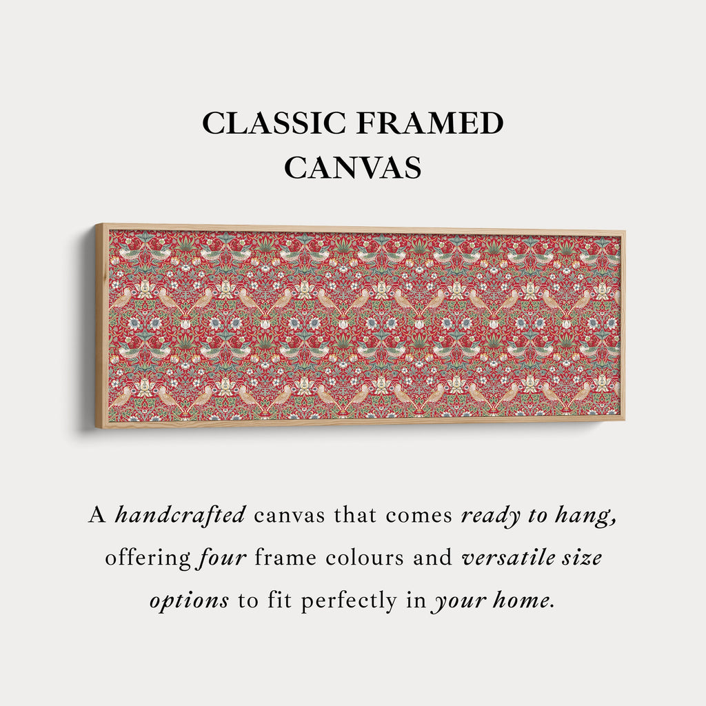 Long Horizontal Wall Decor William Morris Strawberry Thief Red
