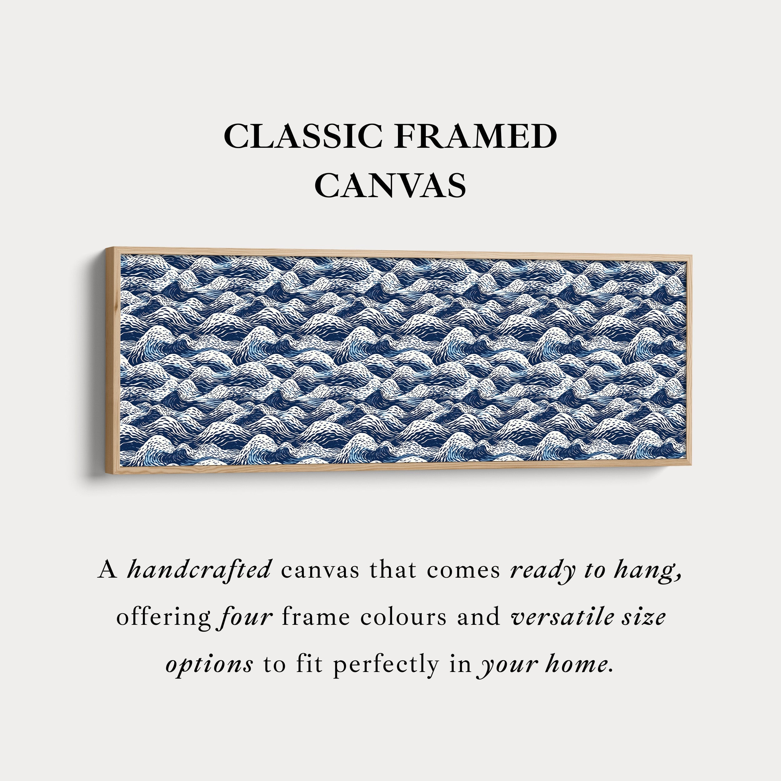Japandi Style Wave Long Narrow Horizontal Wall Decor