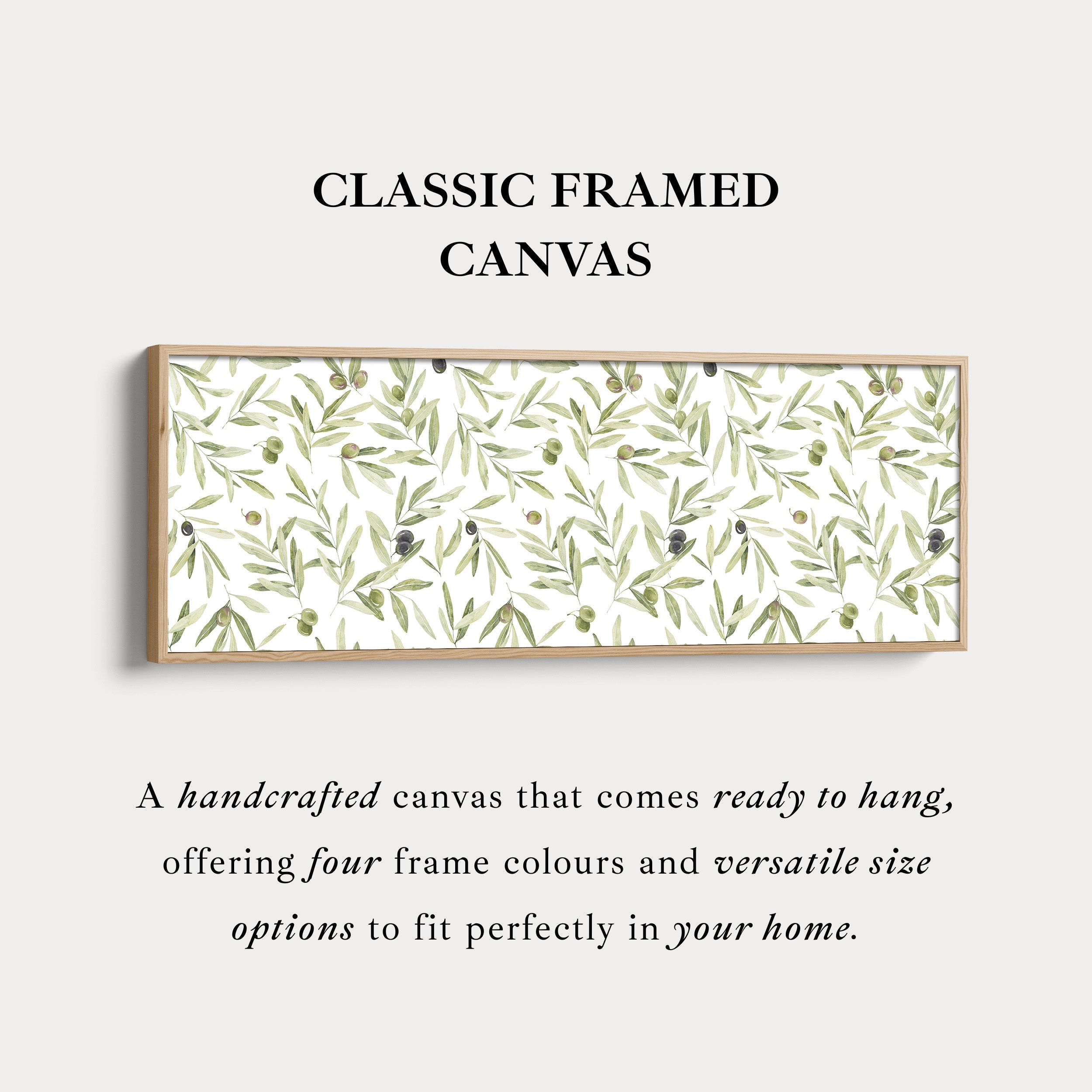 Olive Leaves Narrow Long Wall Decor