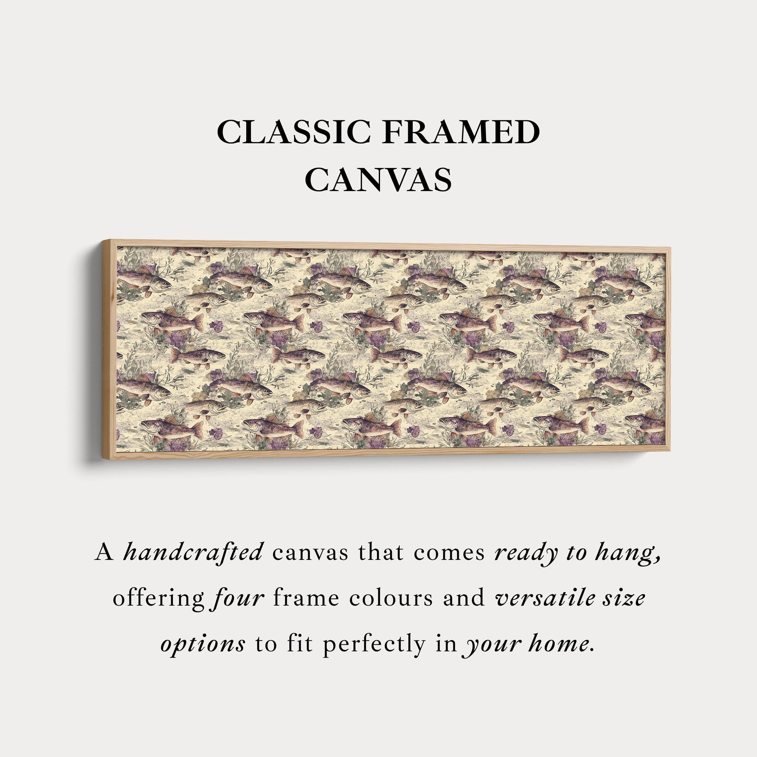 Vintage Fishing Slim Panoramic Narrow Wall Art