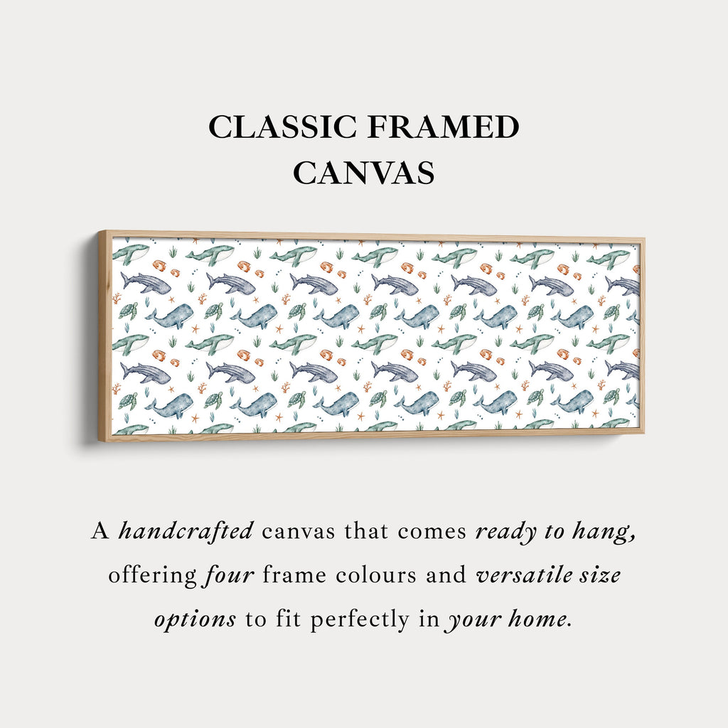 Cute Kids Room Horizontal Wall Decor Sea Creatures