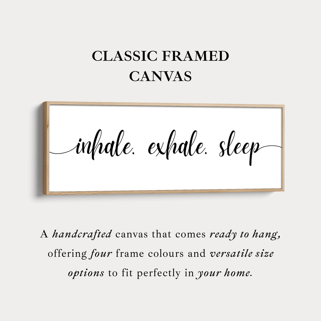 Large Above Bed Wall Decor Panoramic Art 'Inhale Exhale Sleep'
