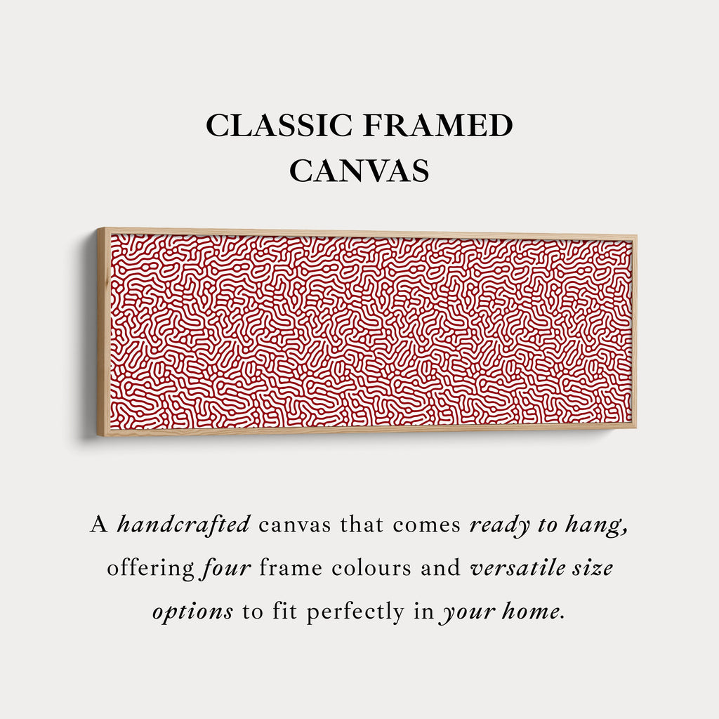 Red & White Coral Pattern Panoramic Wall Decor