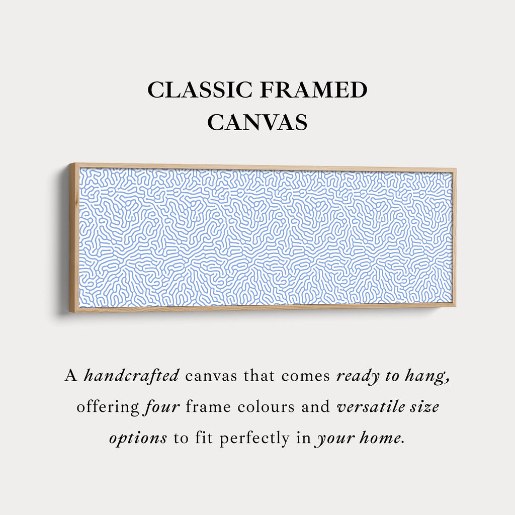 Blue & White Coral Pattern Panoramic Wall Decor