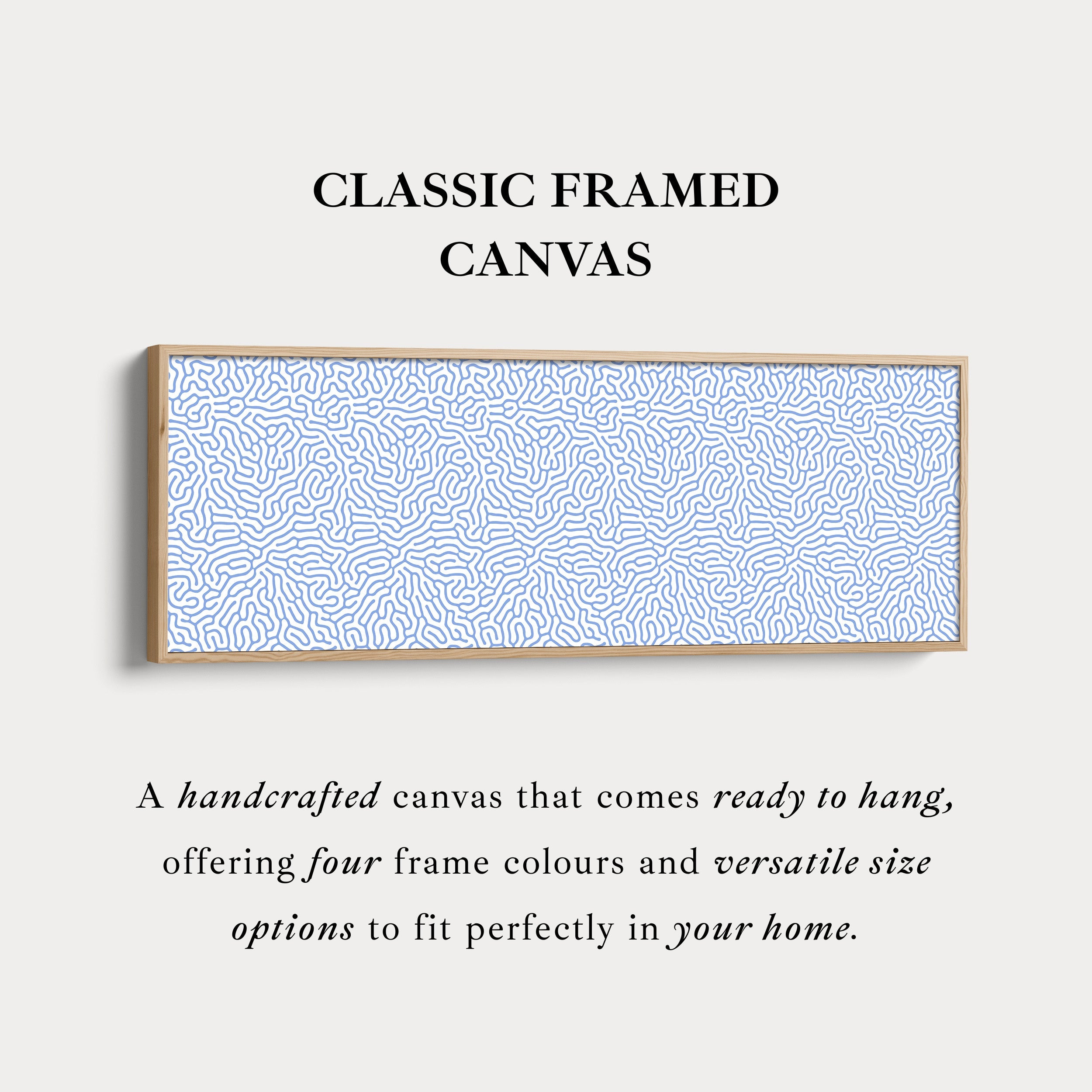 Blue & White Coral Pattern Panoramic Wall Decor