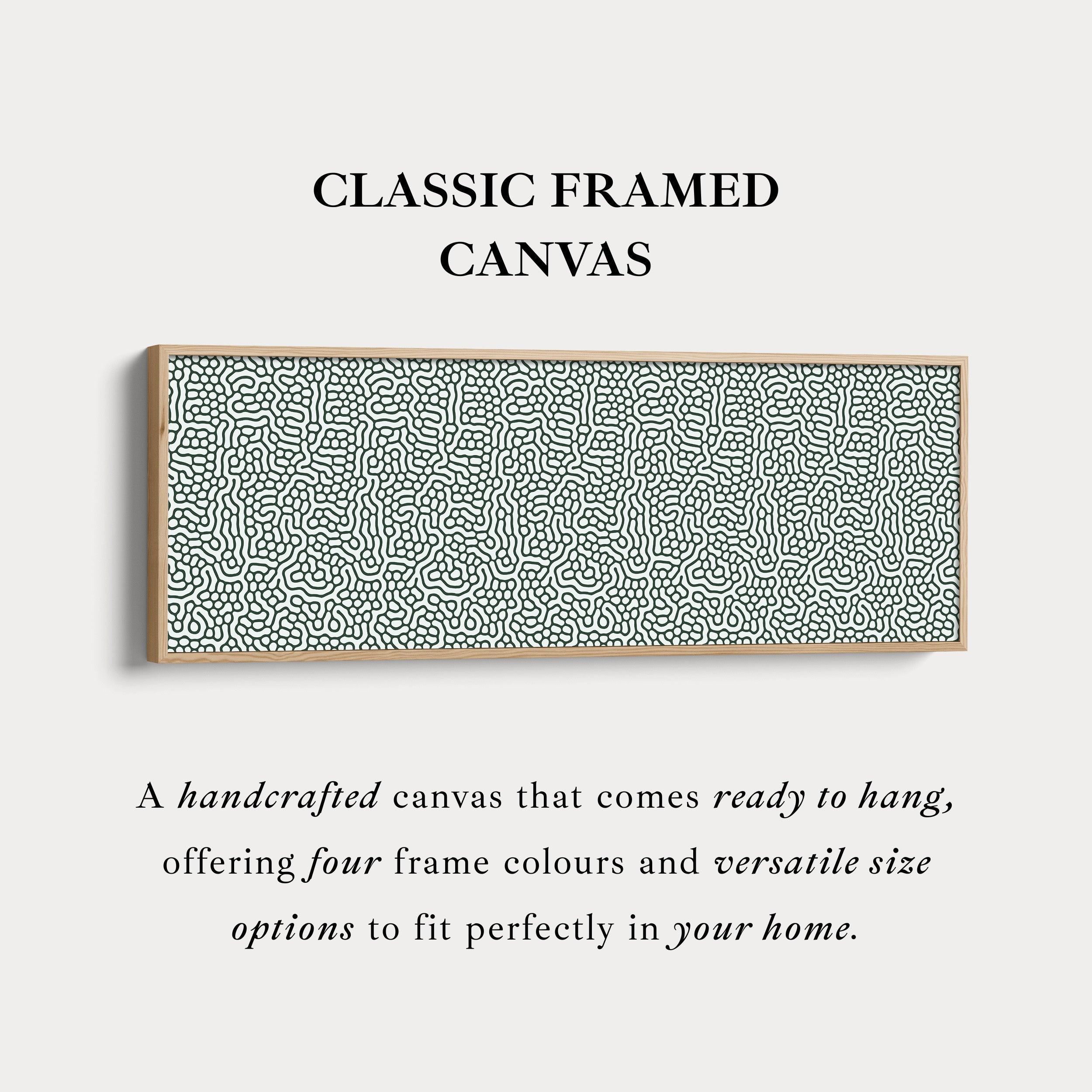 Green & White Organic Pattern Horizontal Long Wall Decor