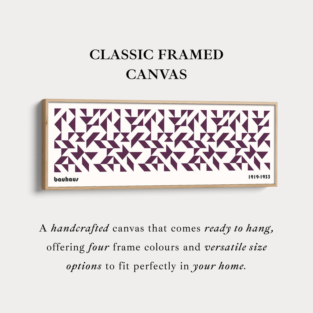Panoramic Wall Decor Purple Bauhaus Framed Canvas