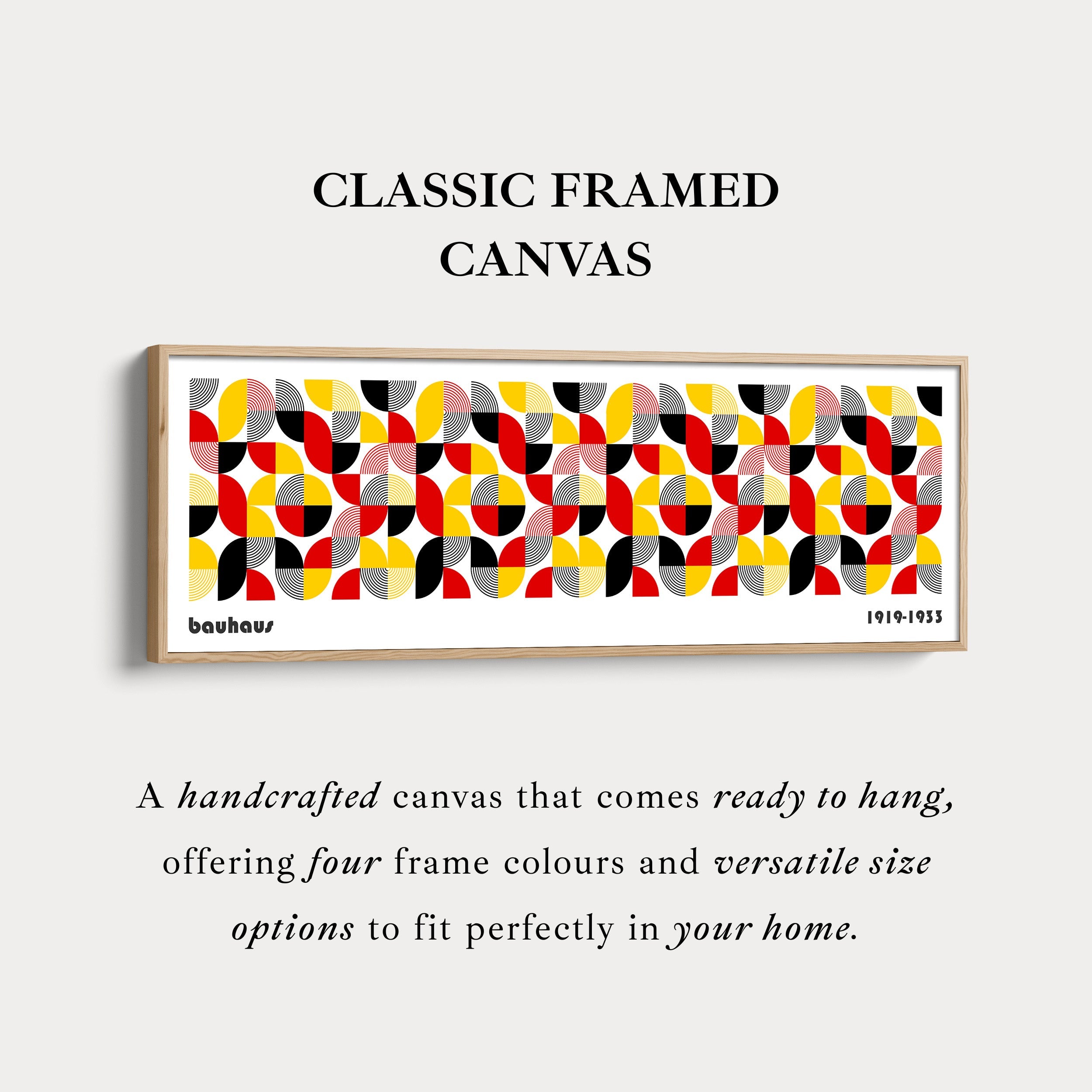 Above Bed Wall Art Framed Bauhaus Canvas