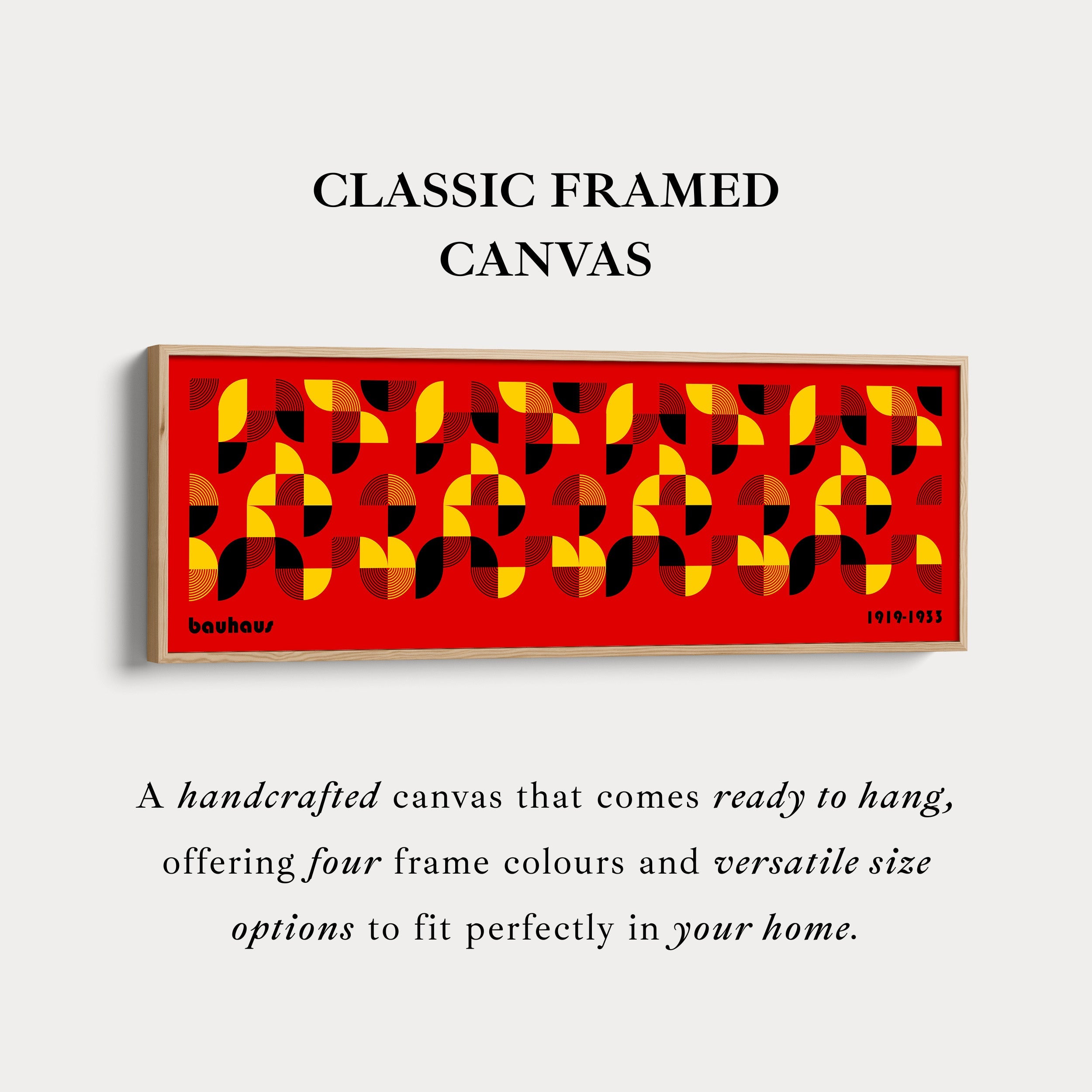 Horizontal Above Bed Red Wall Art Bauhaus