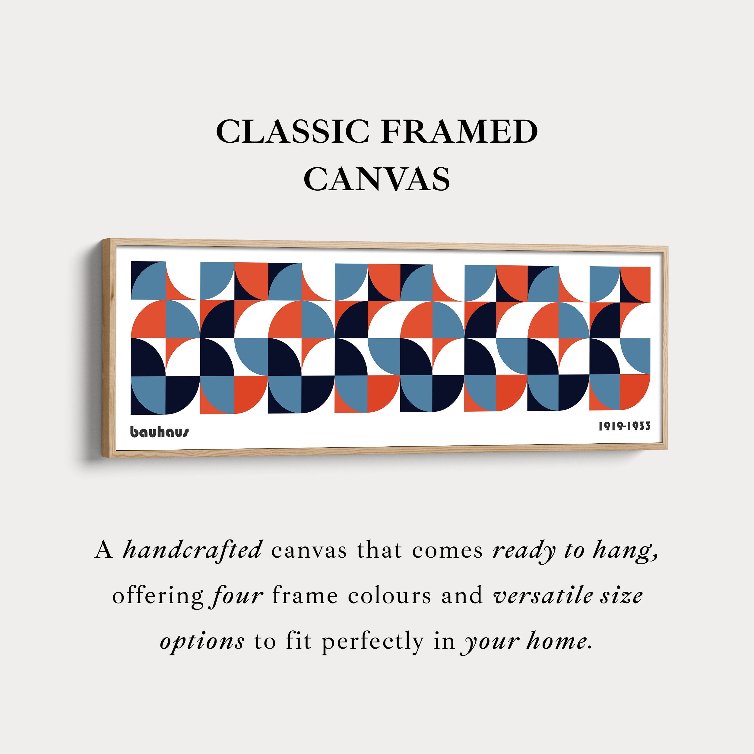 Long Framed Living Room Wall Art Modern Bauhaus