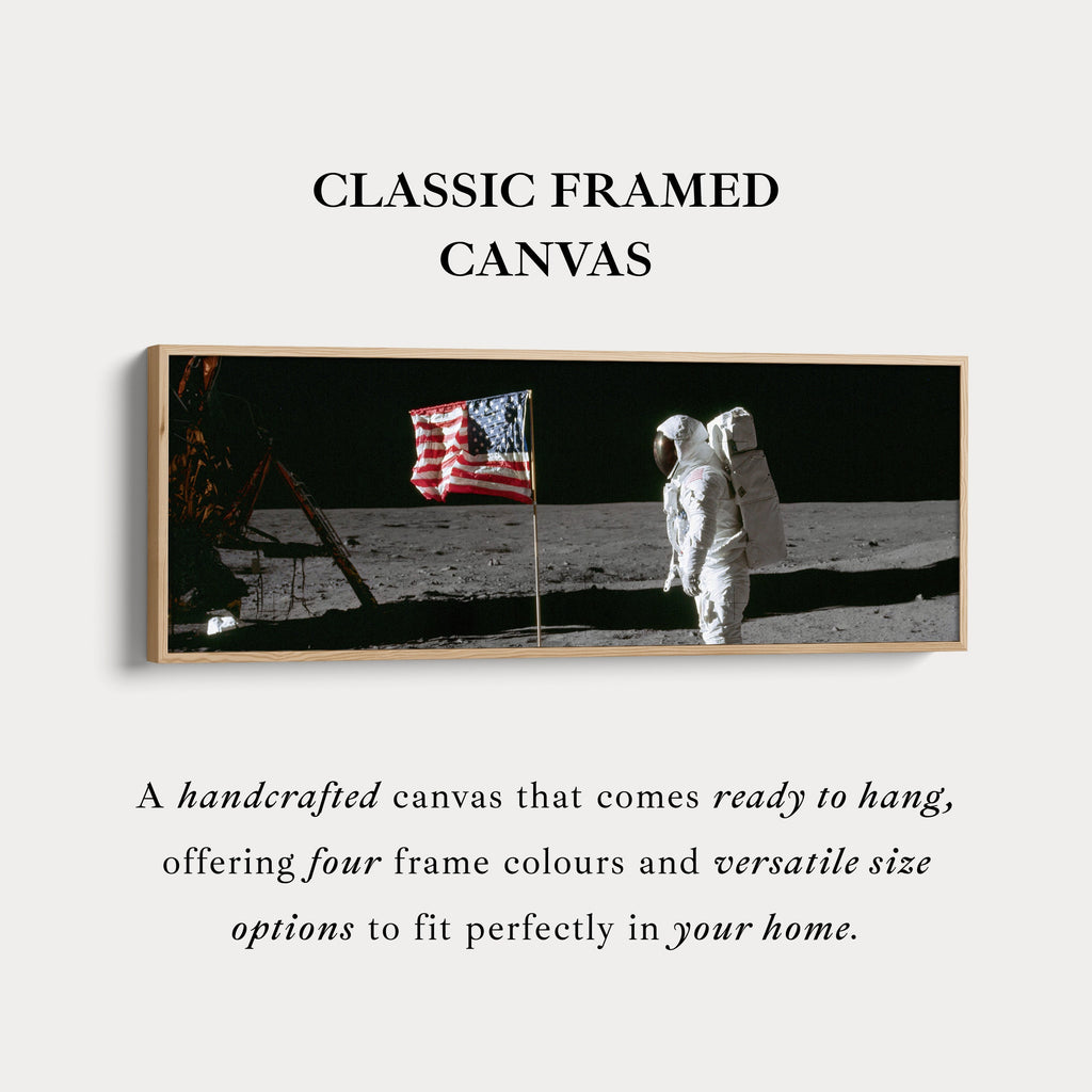Long Panoramic Space Wall Art Astronaut Moon Walk NASA