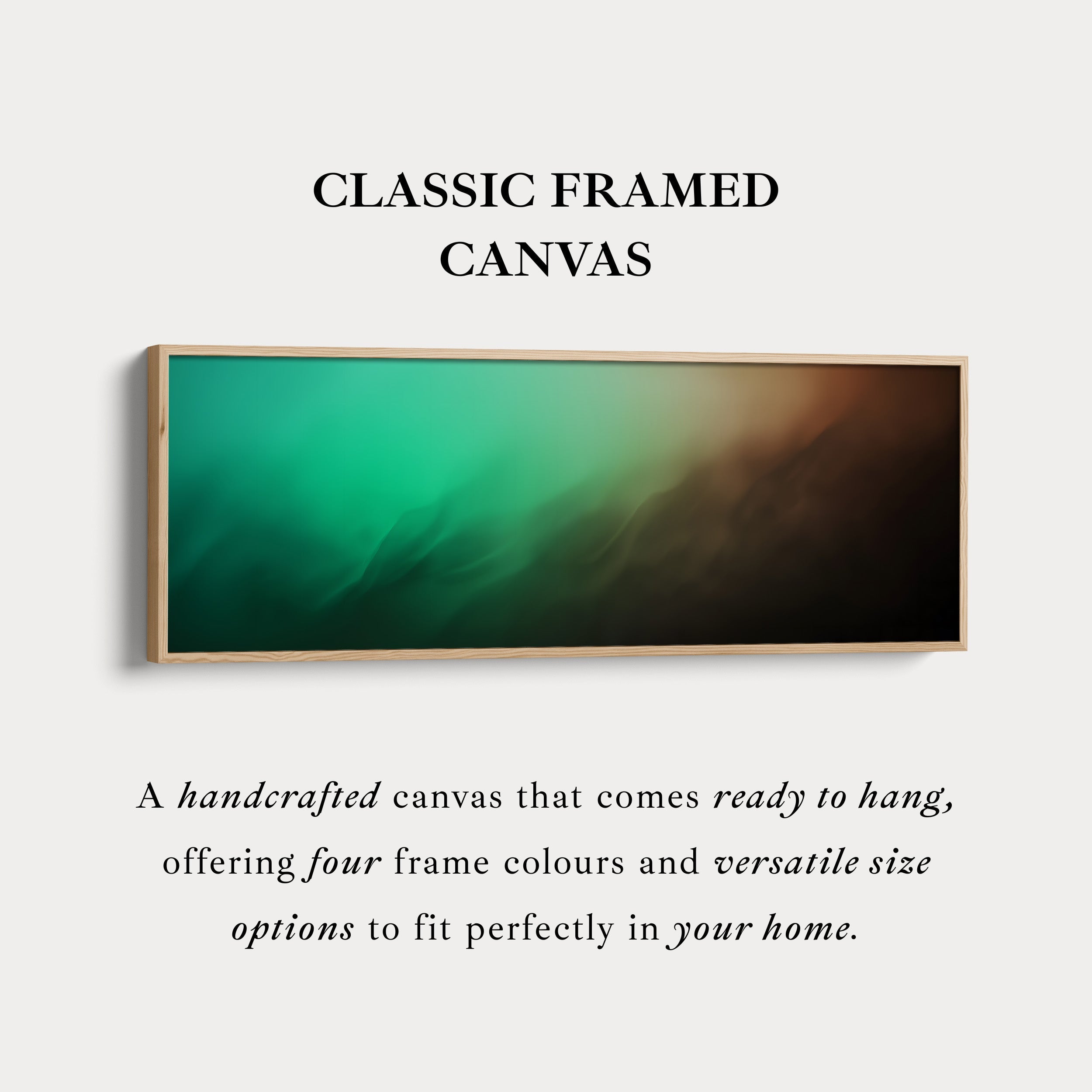 Long Canvas Wide Green Brown Abstract Gradient Horizontal Wall Art for Living Room and Bedroom