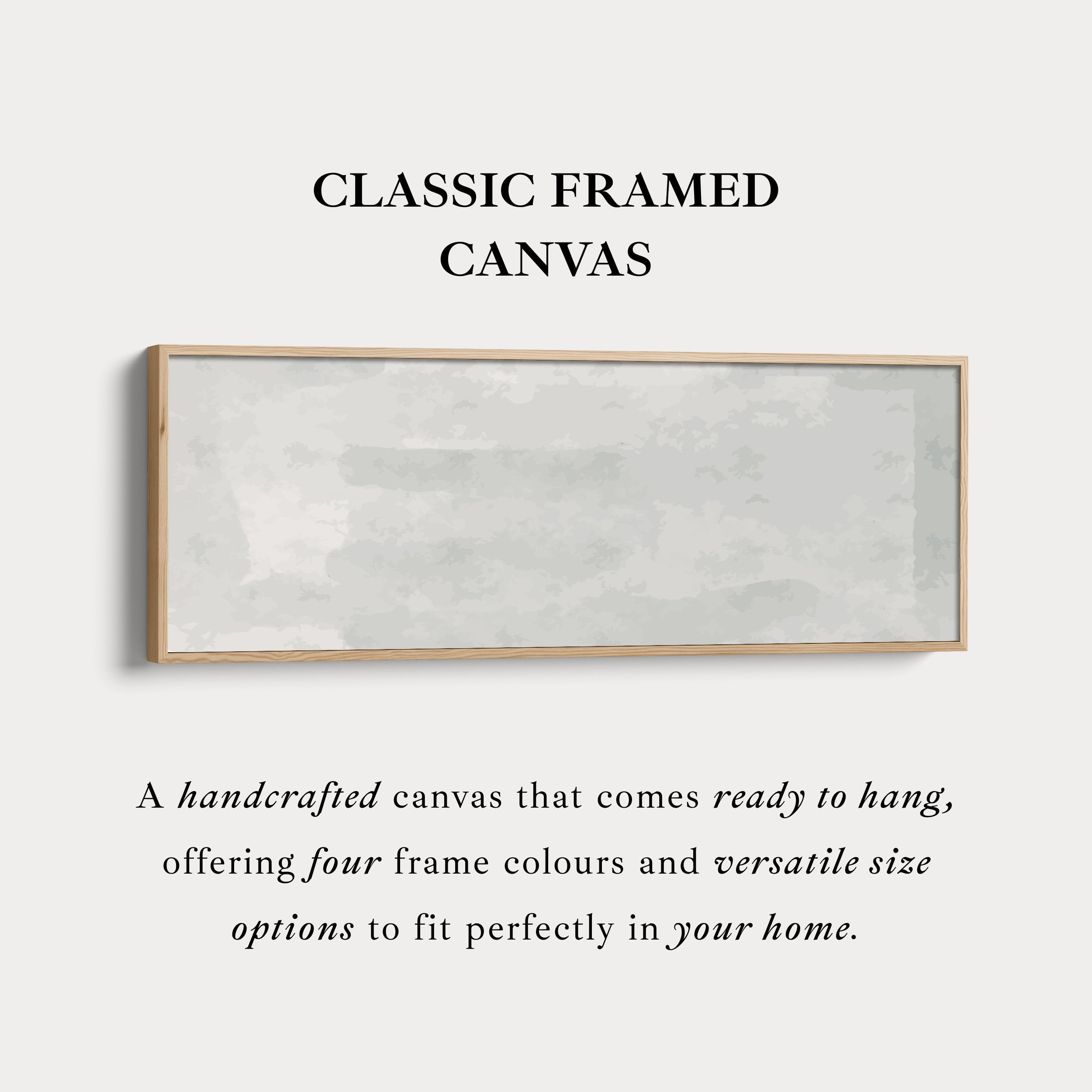 Neutral Grey Wide Wall Art Long Canvas Modern Minimalist Above Bed Decor