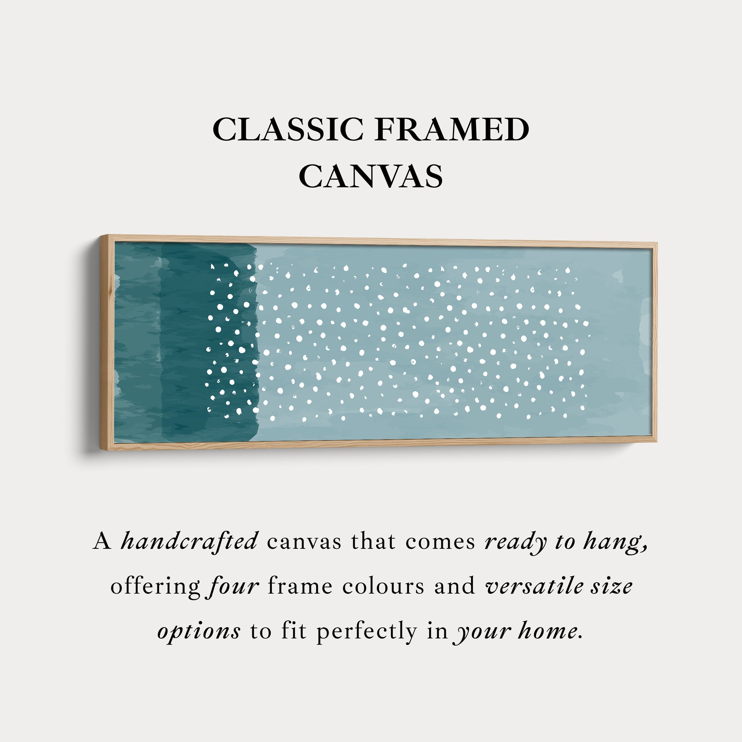 Horizontal Wall Art Soft Blue Dotted Pattern For Bathroom Or Bedroom