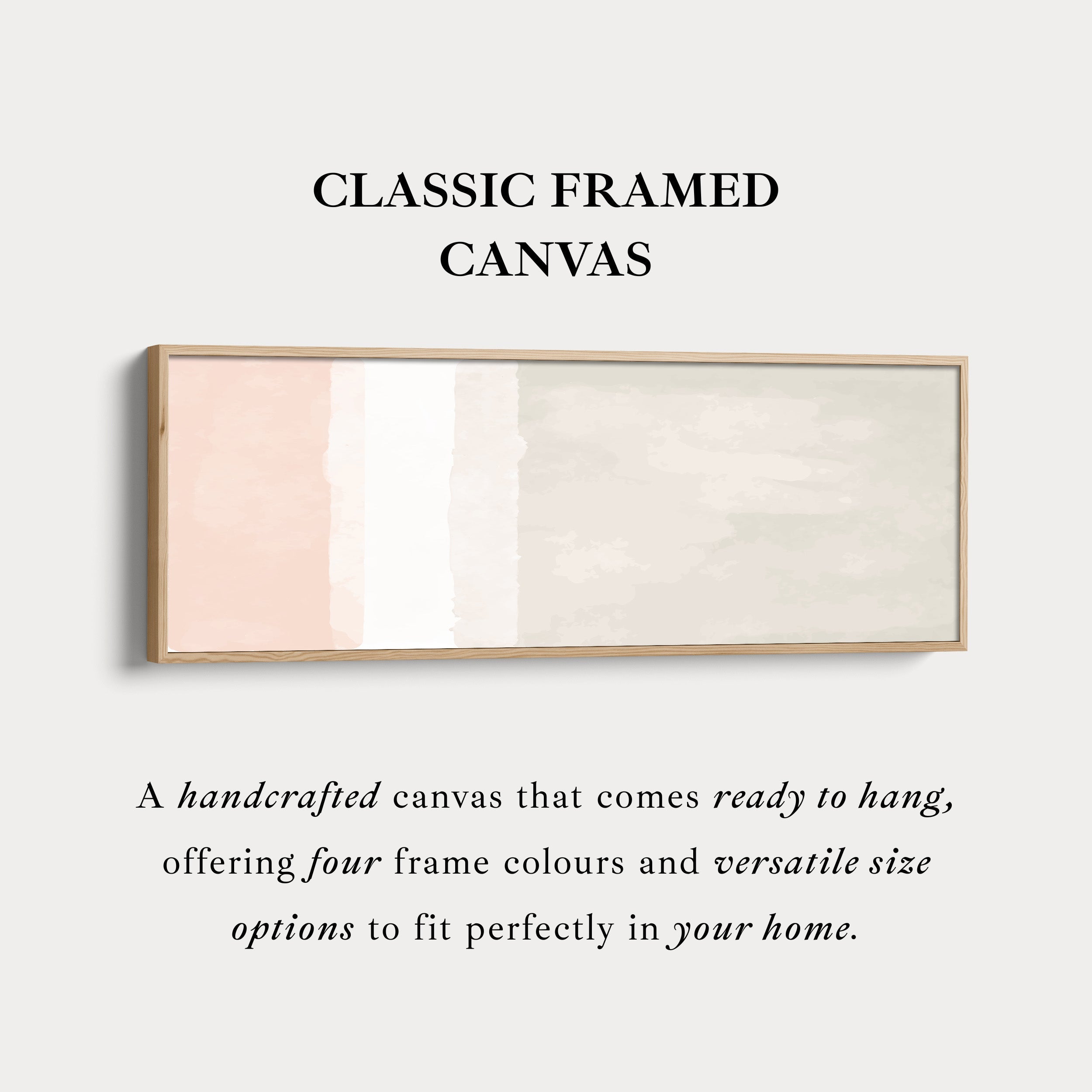 Horizontal Wall Art Light Beige And Cream Minimal Wall Decor For Hallway