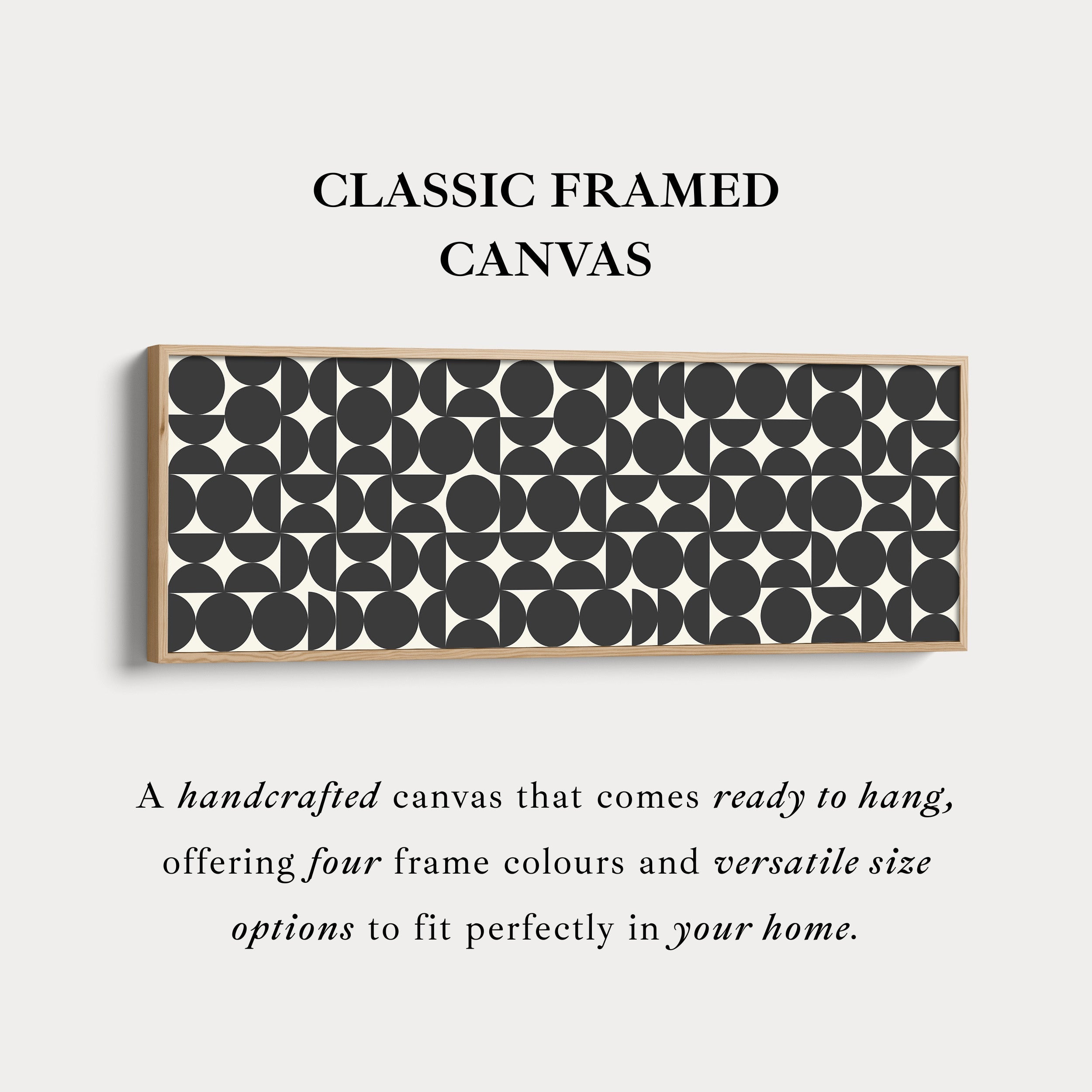 Wide Wall Art Modern Black And White Circle Pattern For Minimalist Interiors