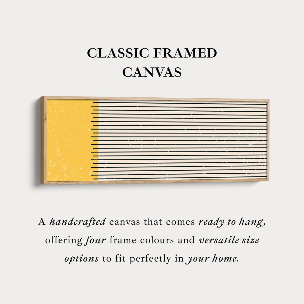 Horizontal Wall Art Yellow Beige Black Long Canvas For Kitchen Or Hallway