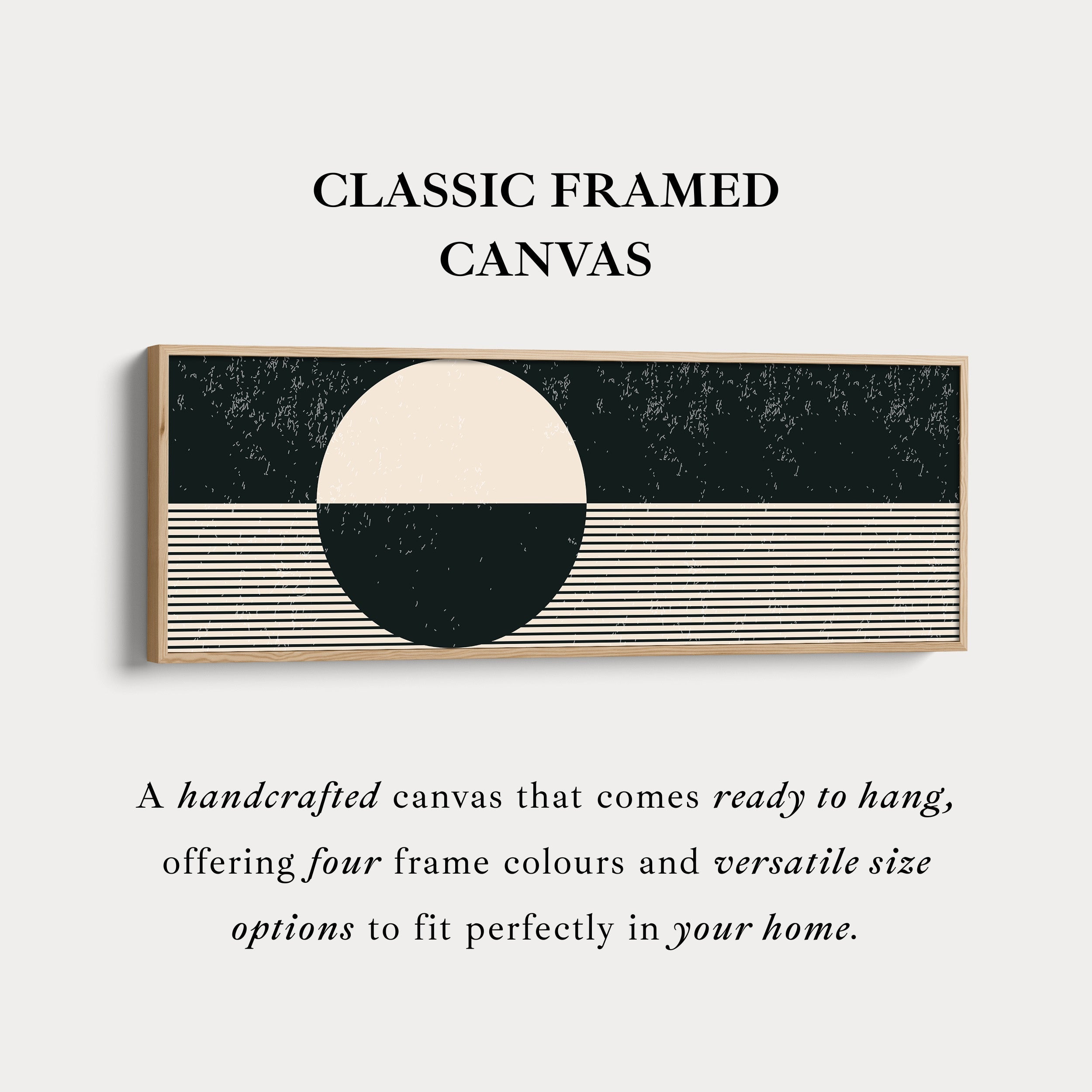 Wide Wall Art Beige Black Panoramic Long Canvas For Living Room
