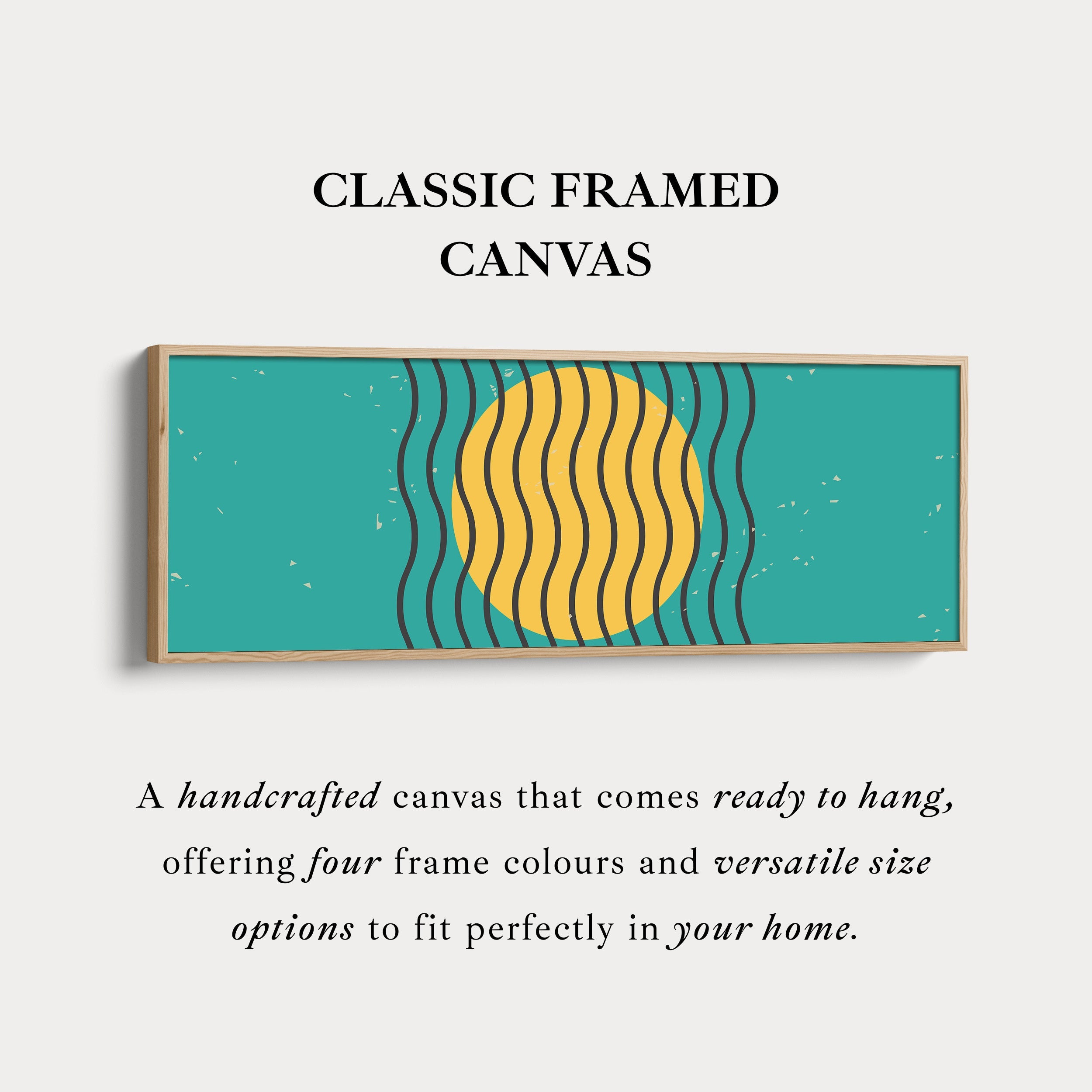 Panoramic Wall Art Blue Yellow Long Canvas Minimalist Modern