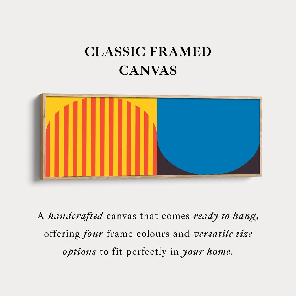 Panoramic Wall Art Yellow Blue Modern Geometric Long Canvas