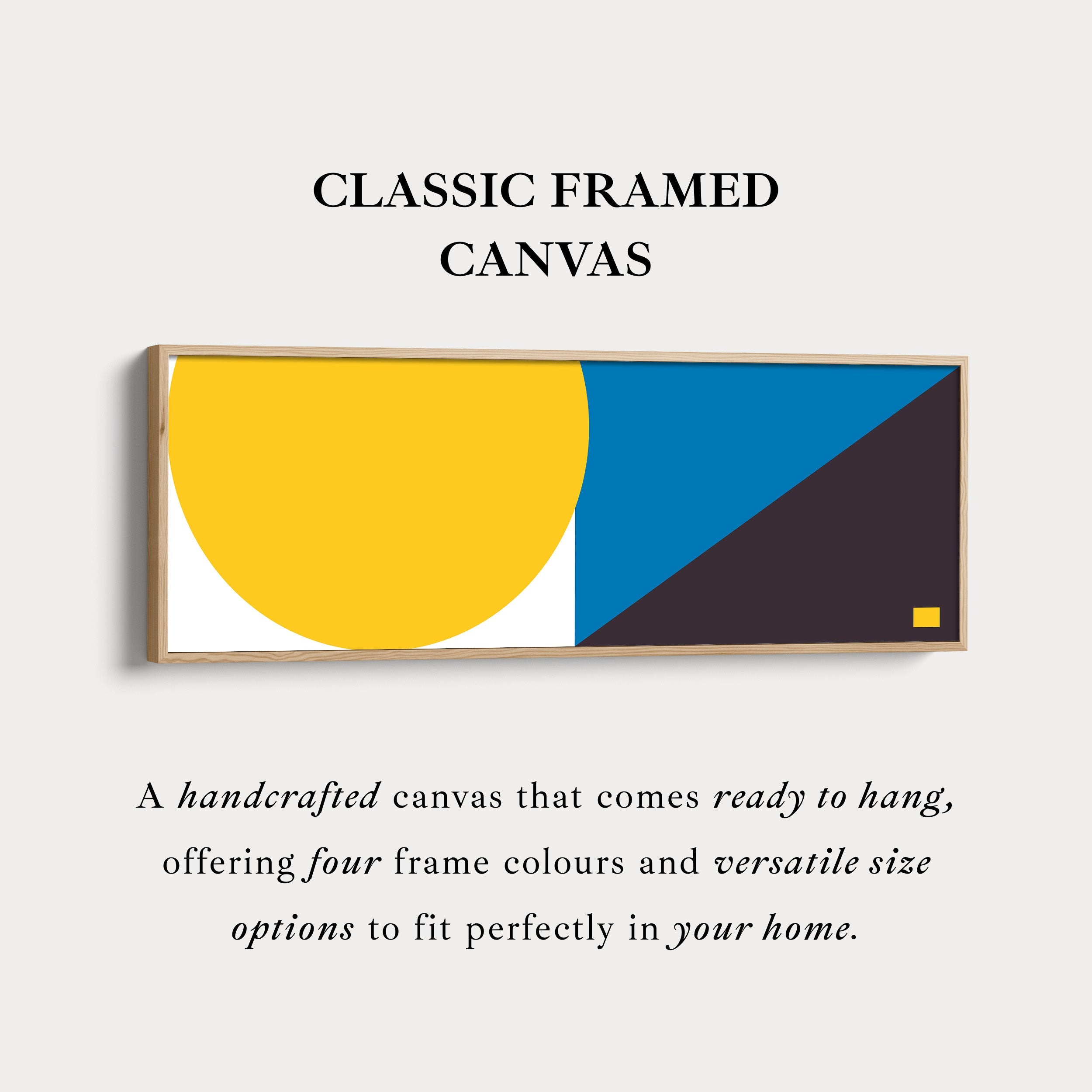 Horizontal Wall Art Orange Bold Modern Graphic Long Canvas