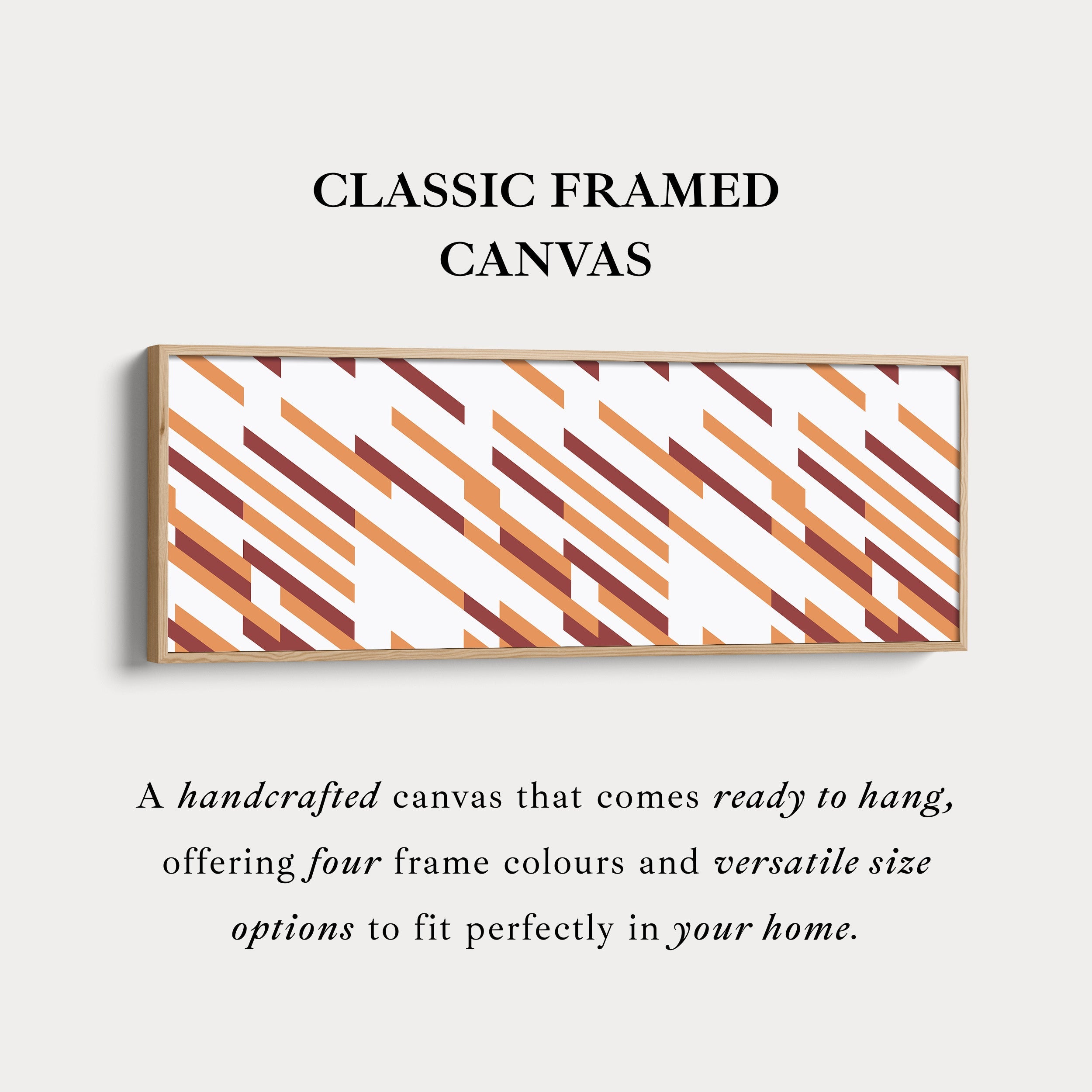 Long Narrow Canvas Beige Orange Brown Minimal Pattern Wall Art