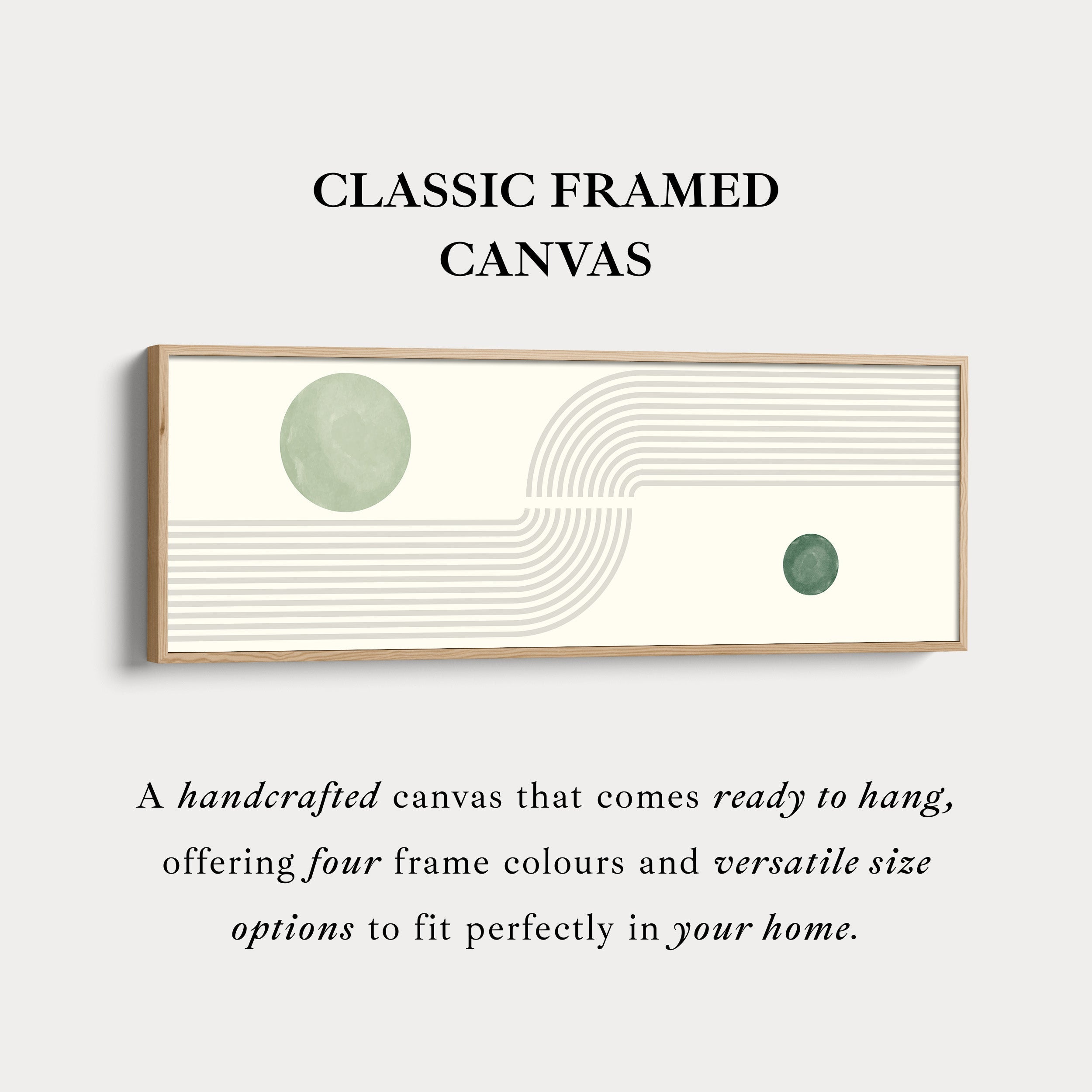 Wide Canvas Minimalist Green And Beige Geometric Wall Art