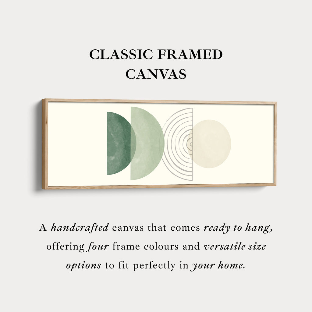 Horizontal Wall Art Sage Green And Beige Geometric For Living Room