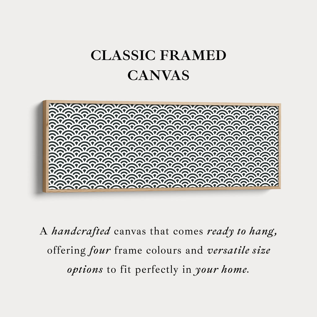 Horizontal Wall Art Black & White Japandi Waves