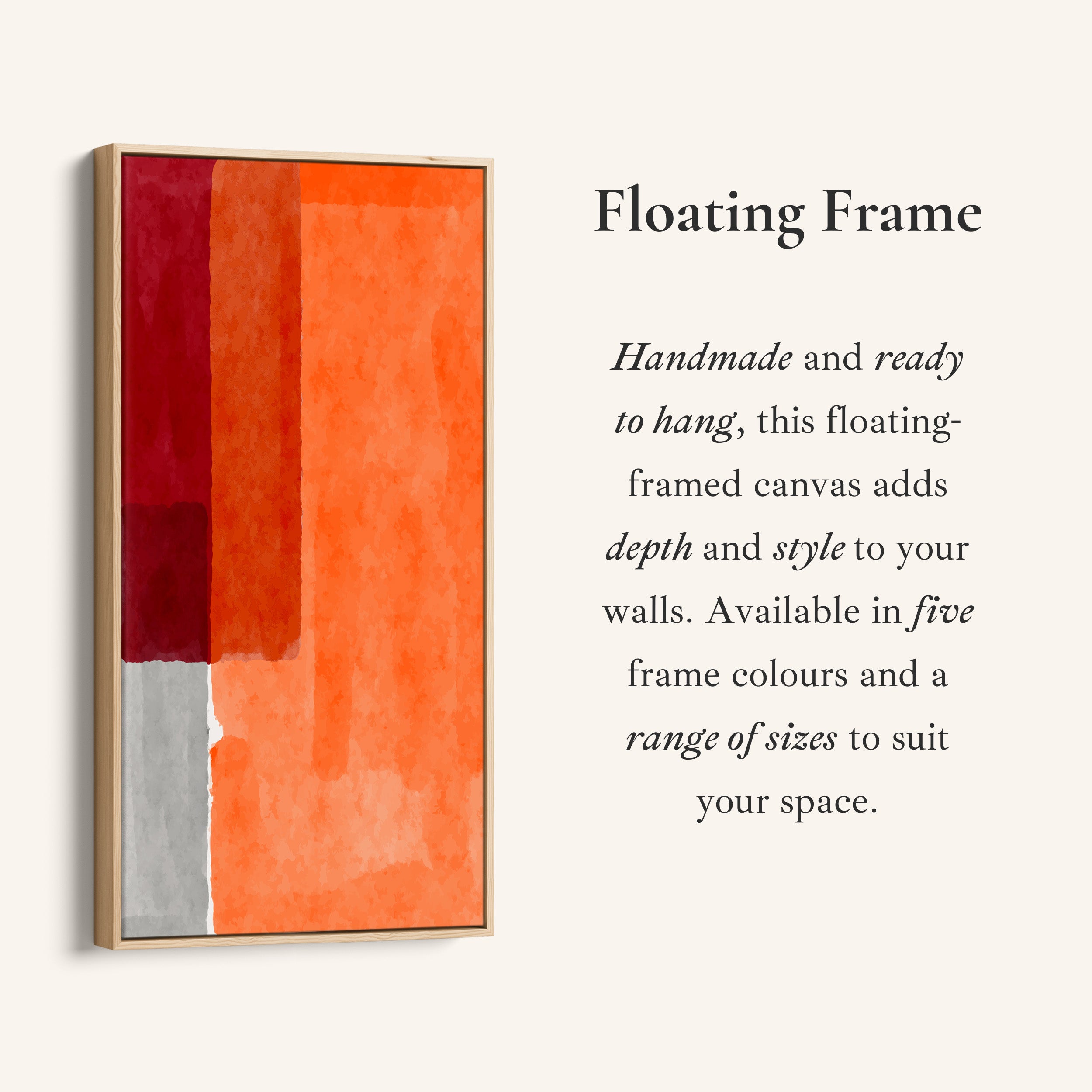 Vertical Wall Art Colour Block Composition Tall Canvas For Office