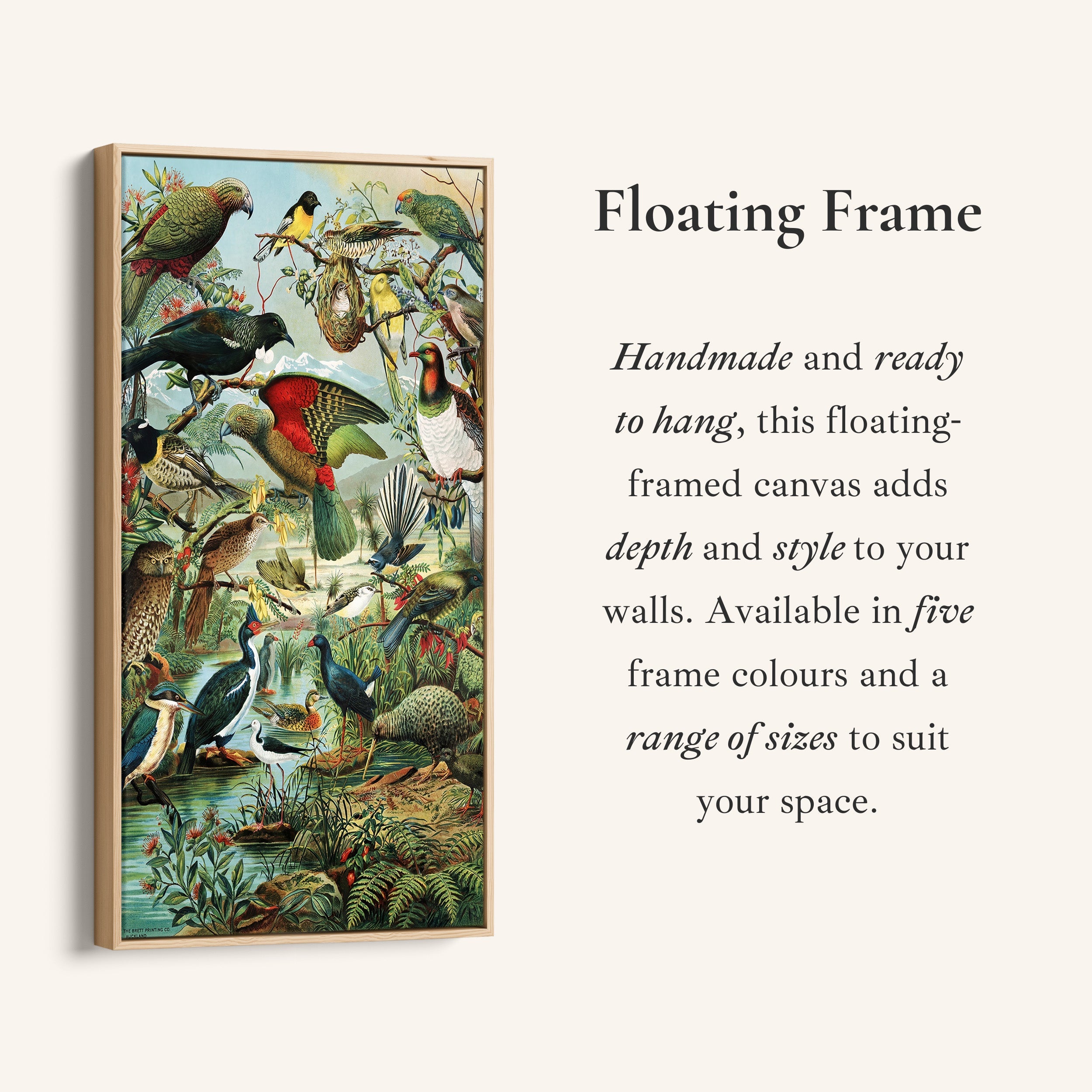 Vintage Bird Collage Portrait Wall Art Vertical Canvas For Living Room