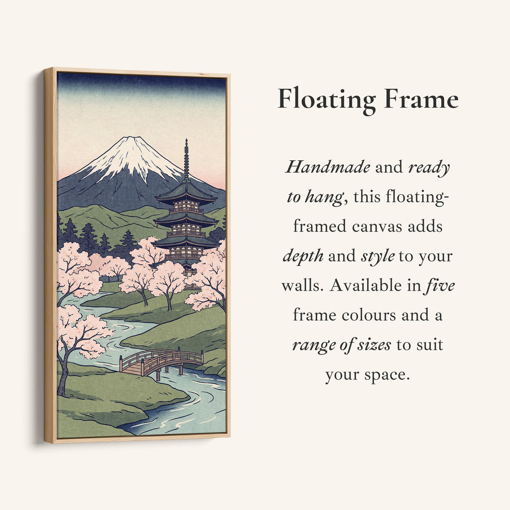 Tall Wall Art Mount Fuji Pagoda Portrait Wall Art For Bedroom