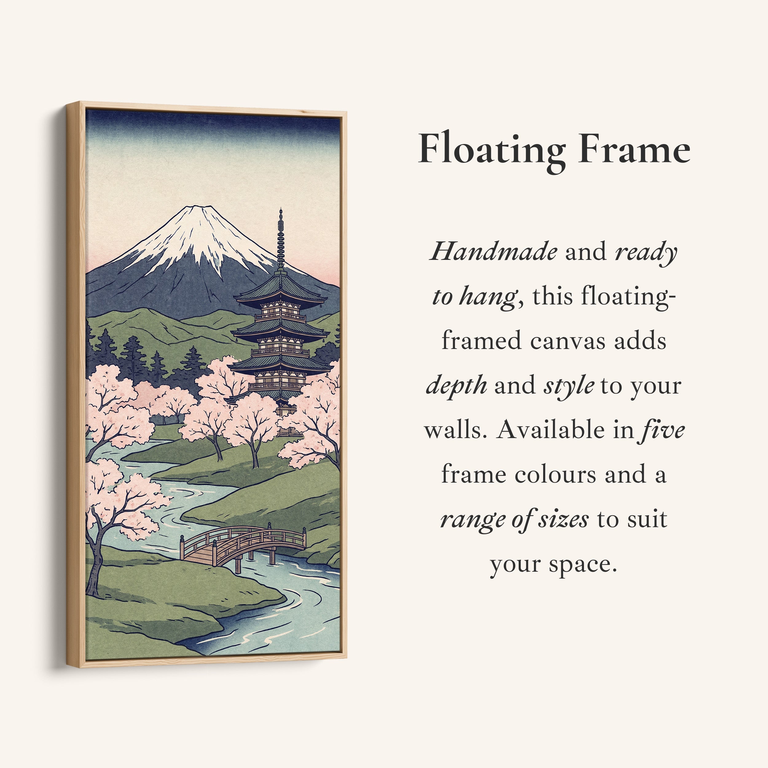 Tall Wall Art Mount Fuji Pagoda Portrait Wall Art For Bedroom