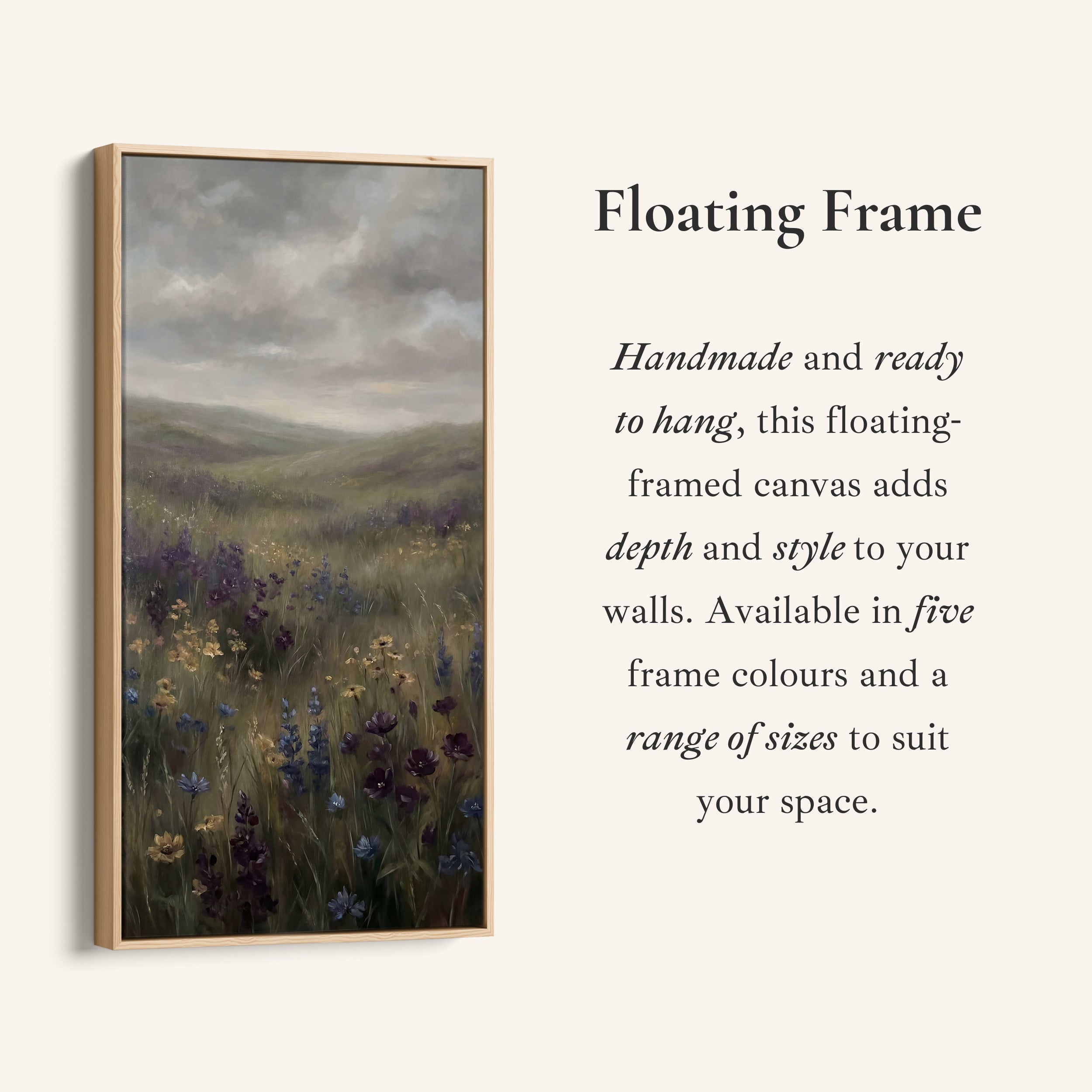 Vertical Wall Art For Kitchen Moody Meadow Wildflowers Vertical Canvas