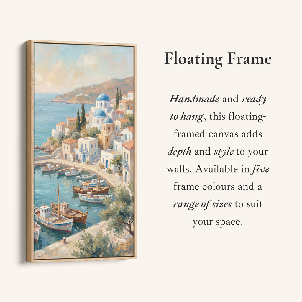 Tall Wall Art For Office Harbour Town With Boats Vertical Canvas